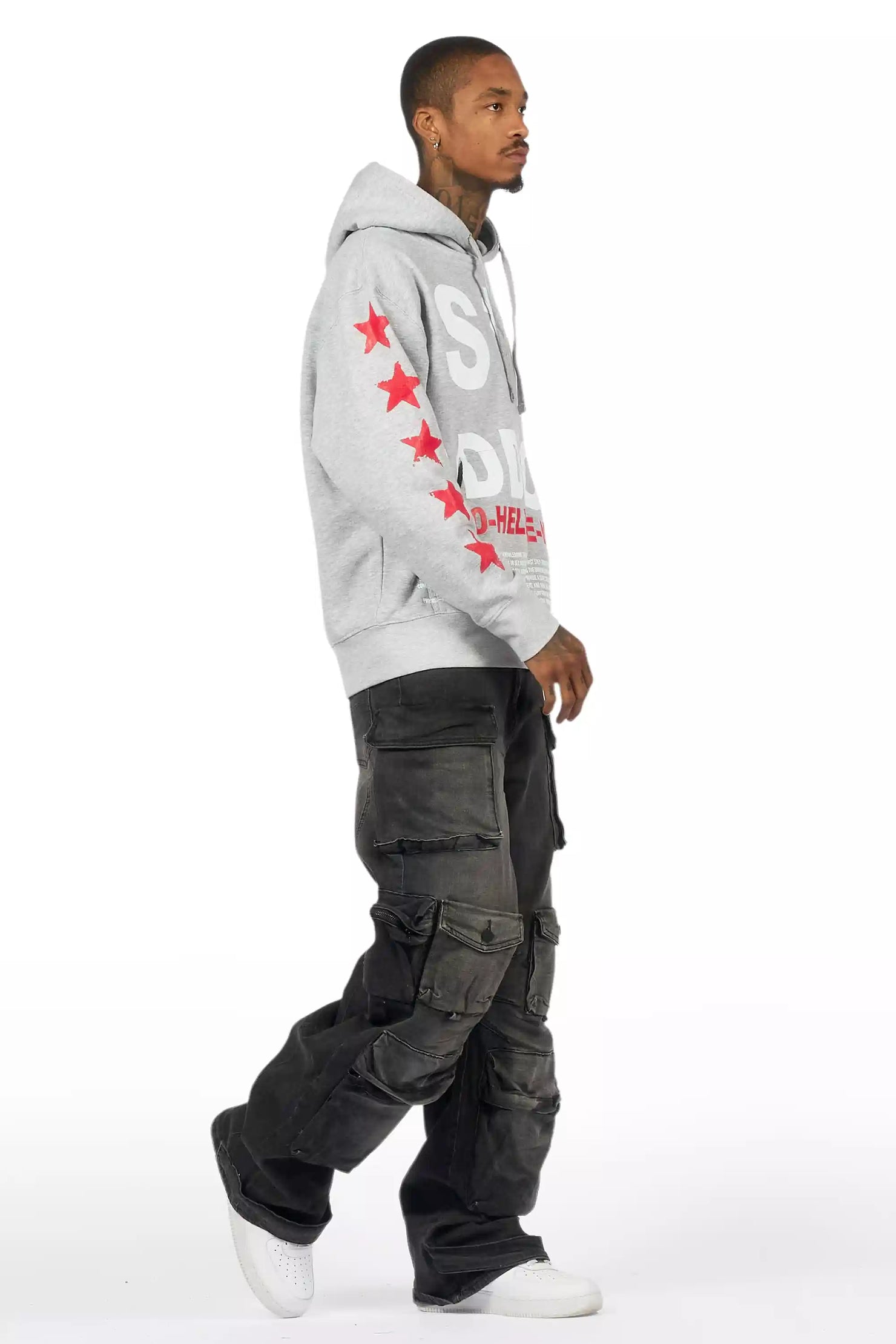 Mahesh Dark Grey Baggy Cargo Jean