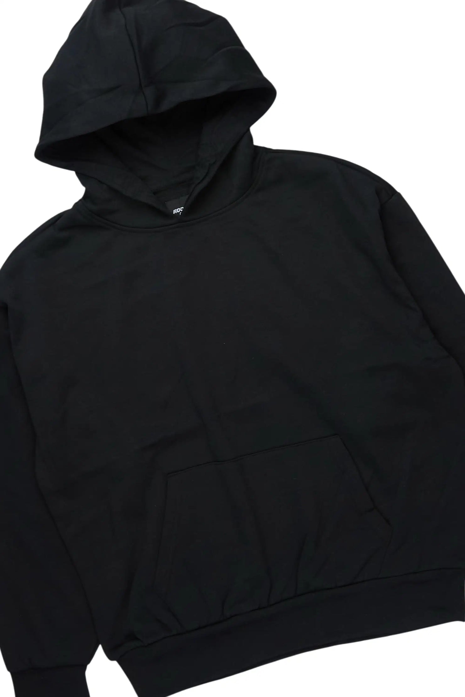 Basic Black Hoodie Relaxed Track Set
