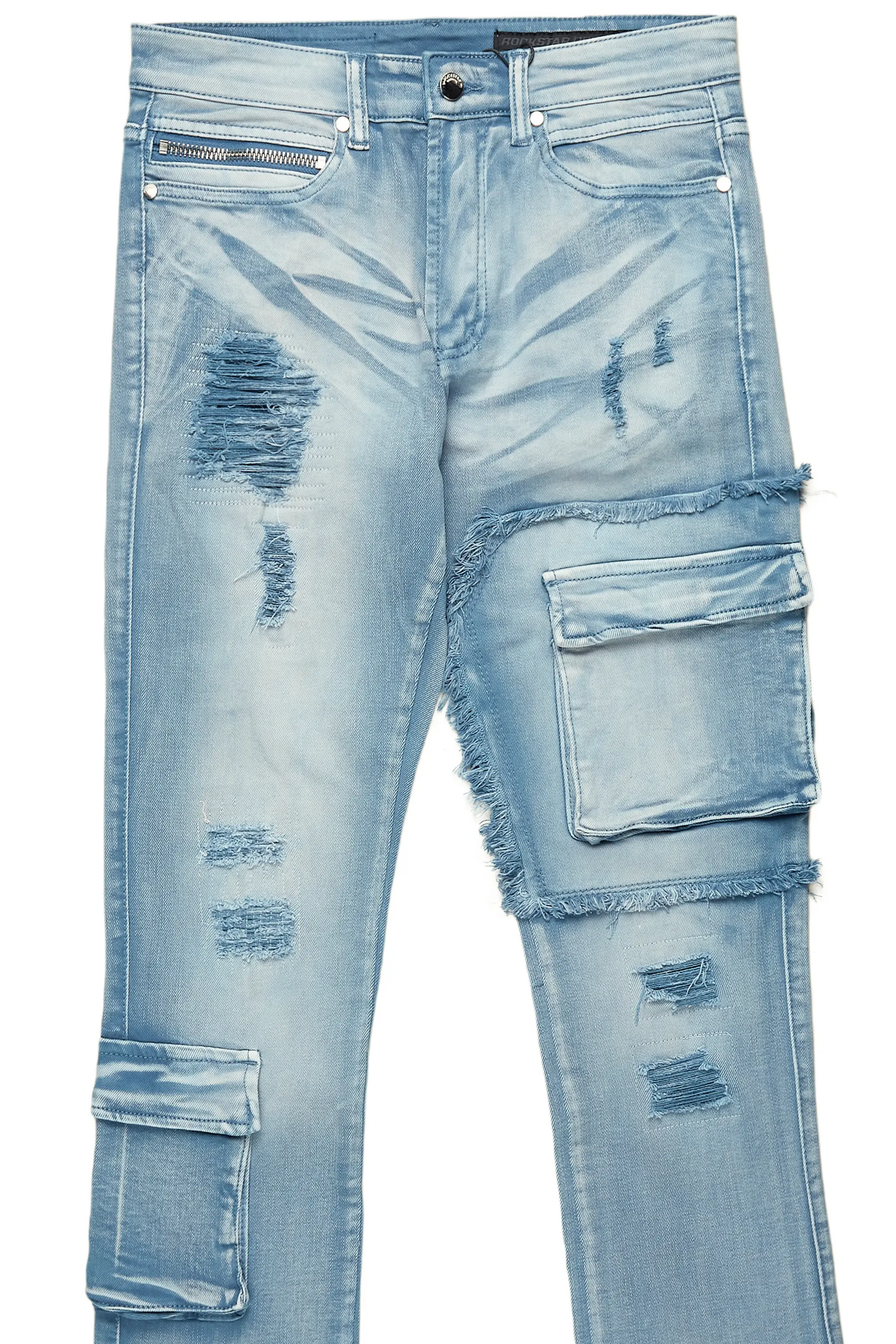 Zaxton Blue Stacked Flare Jean