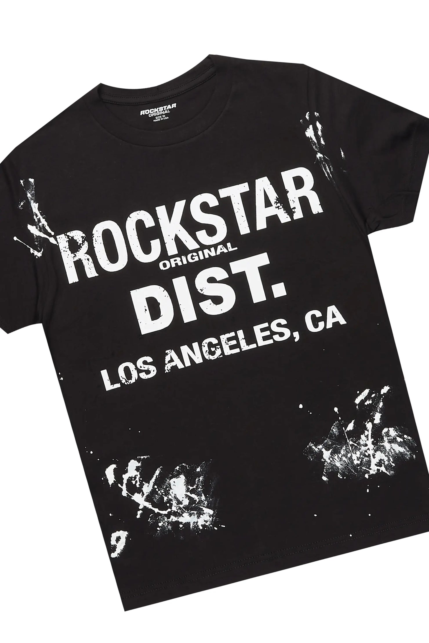 Boys Elyan Black T-Shirt/Baggy Stacked Pant Set