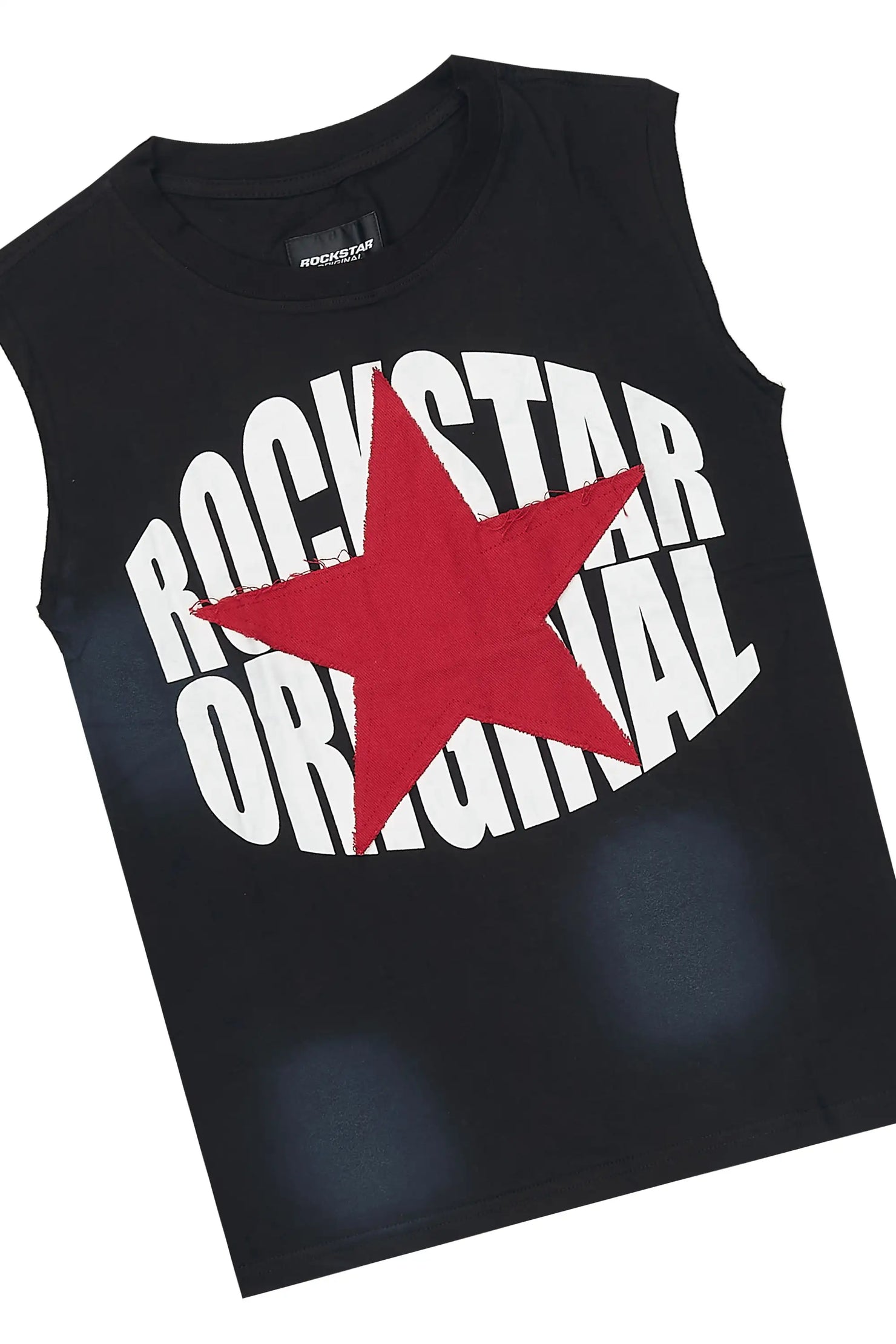 Boys States Black/Red Cut Off T-Shirt Track Set