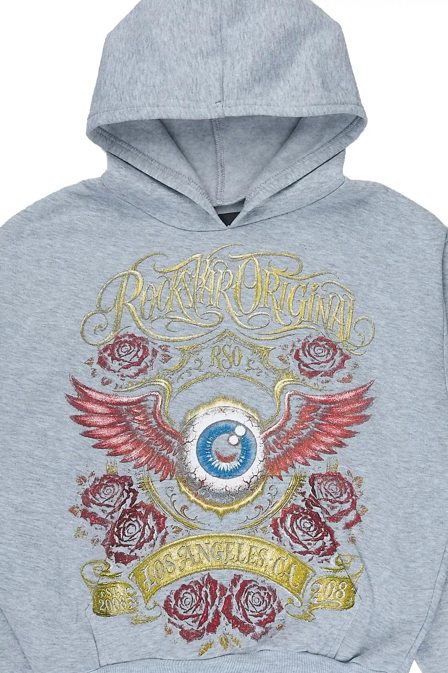 Girls Palady Heather Grey Graphic Hoodie