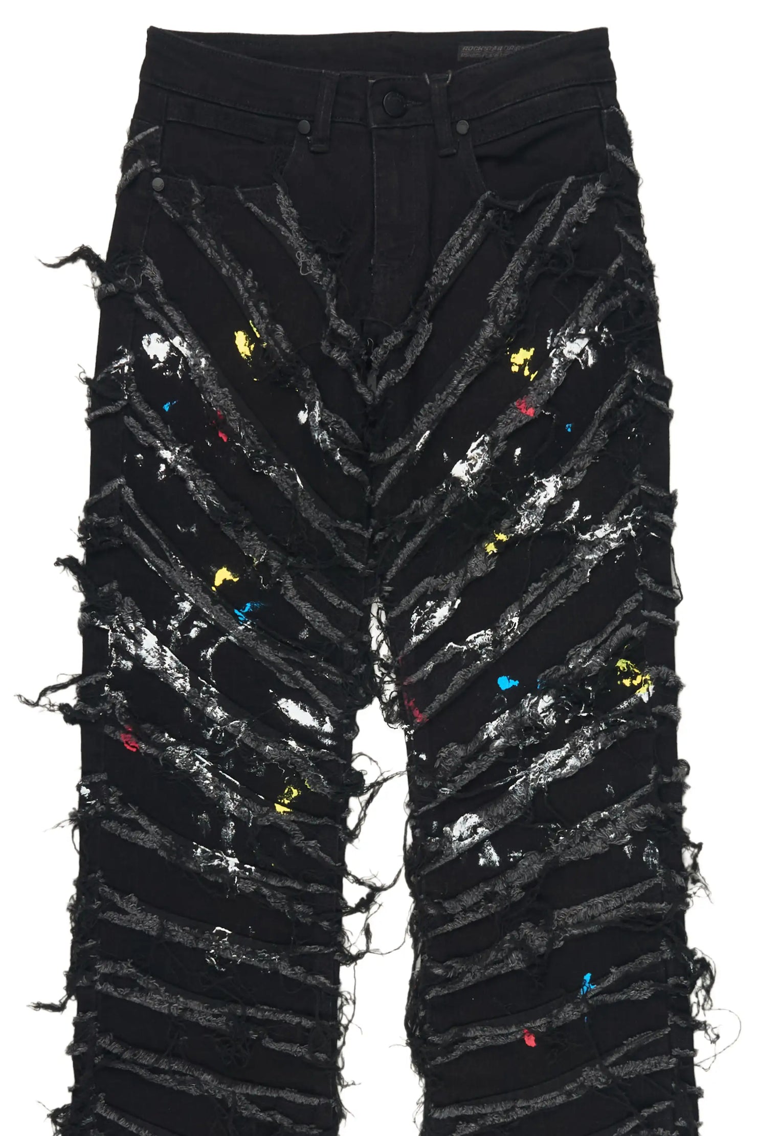 Boys Charly 2.0 Black Stacked Painter Flare Jean