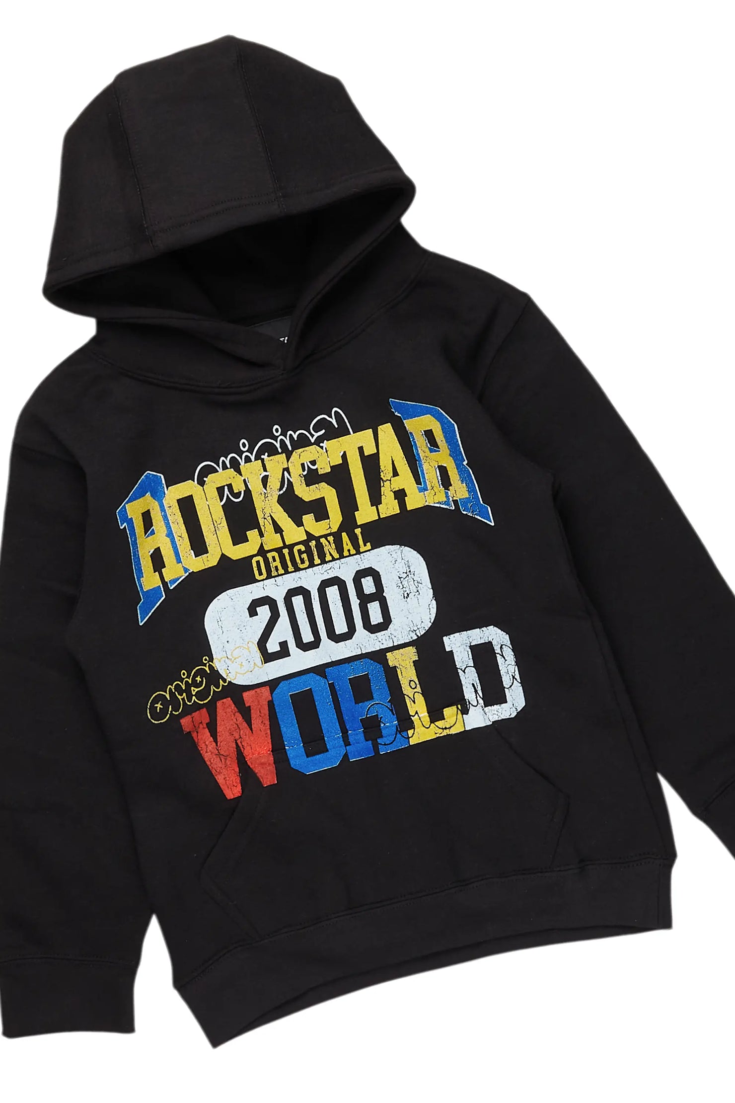 Boys Daria Black/Dark Grey Hoodie/Stacked Flare Jean Set