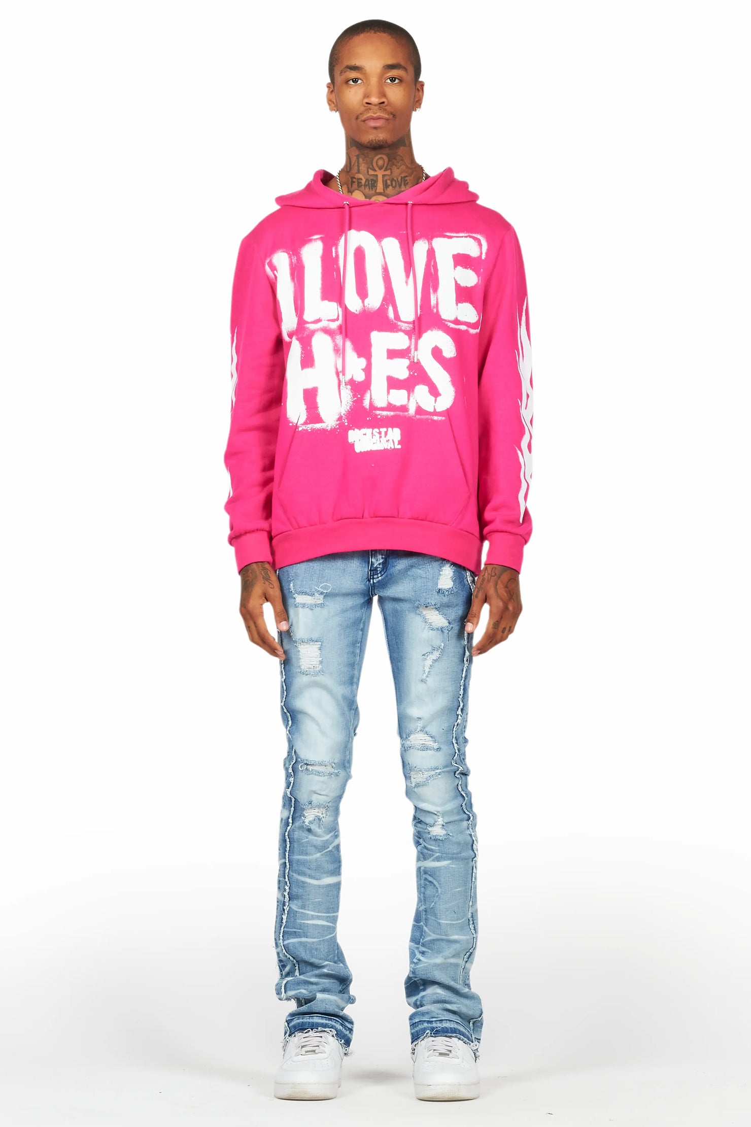 Rugged Blue Stacked Flare Jean