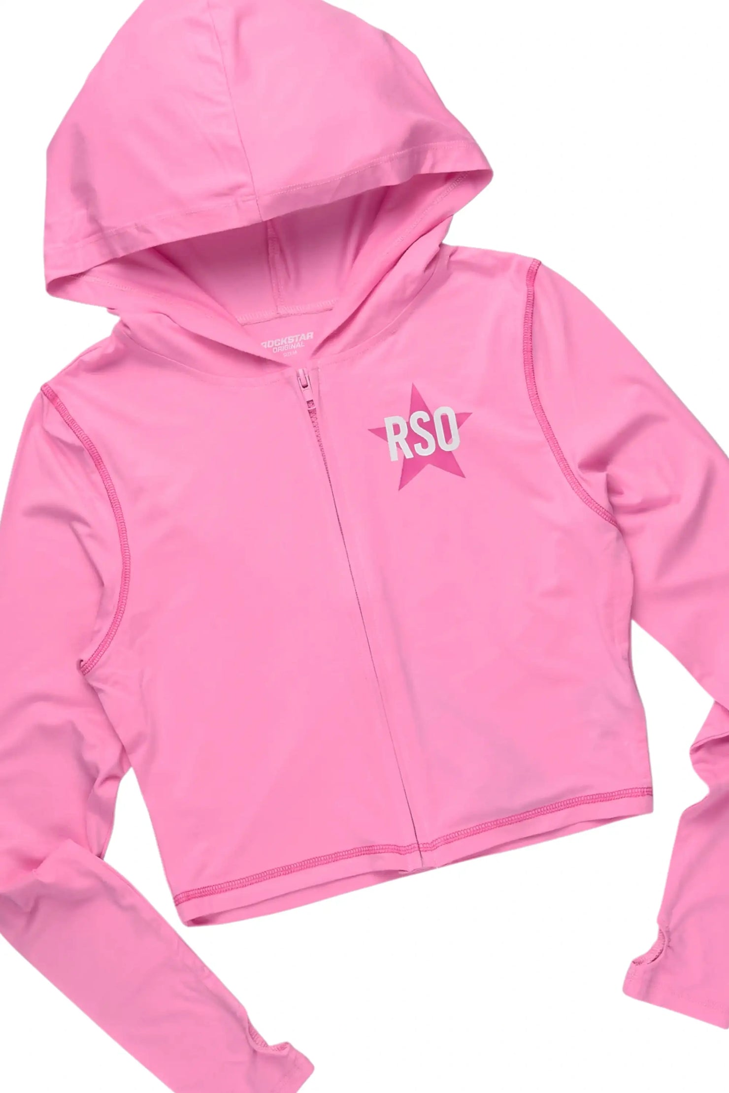 Sharina Pink Zip Up Capri Set