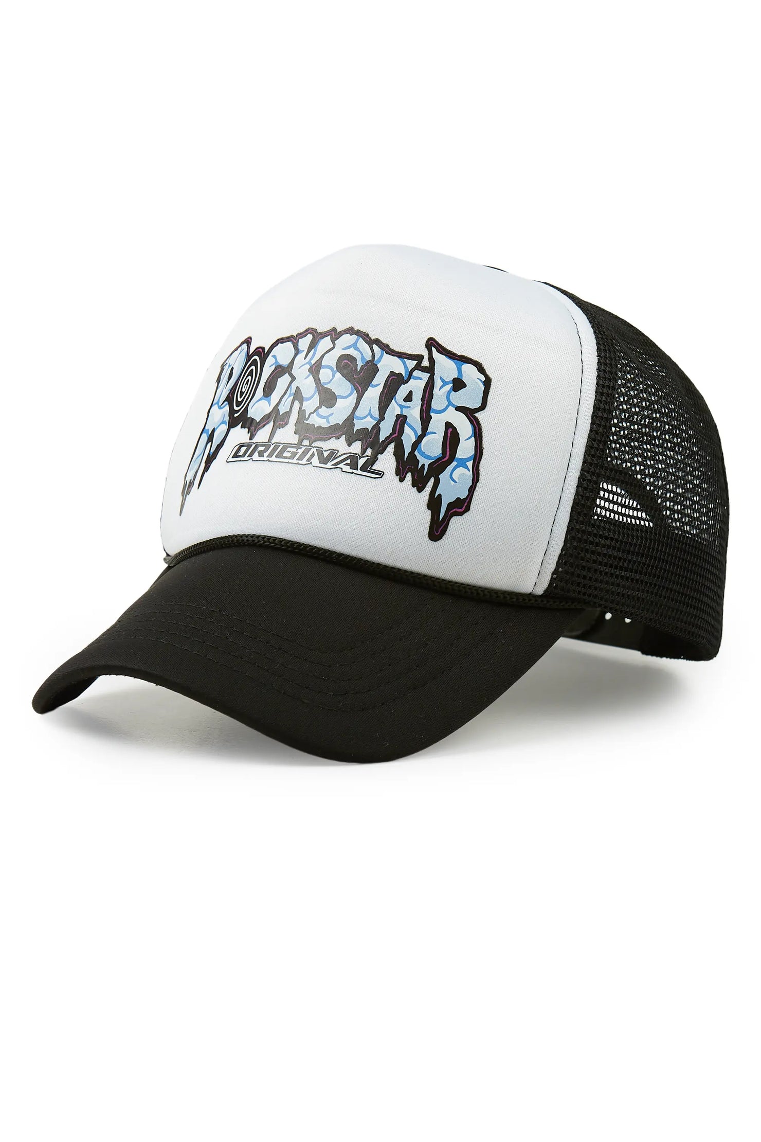 Geek Skull White/Black Trucker Hat