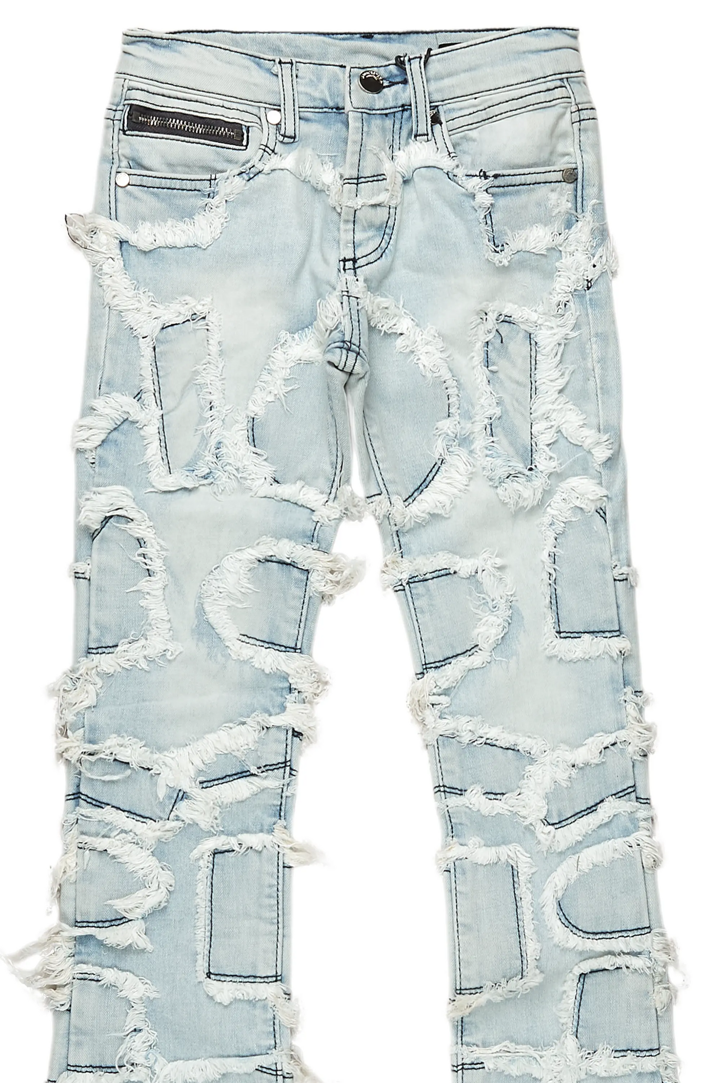 Boys Arturo Light Blue Stacked Flare Jean