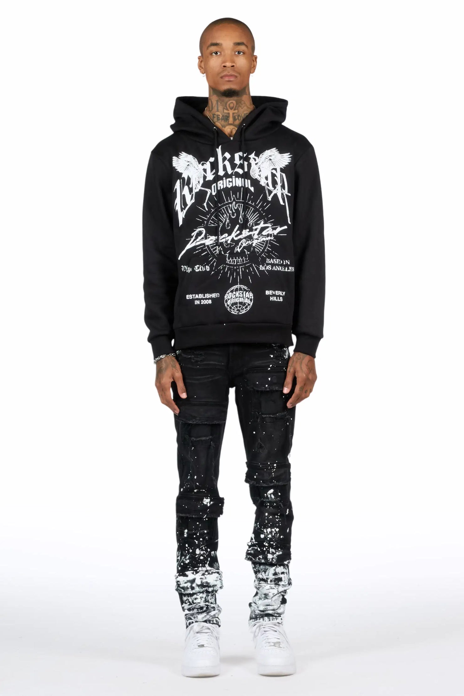 Tally Black/Black Hoodie/Slim Fit Jean Set