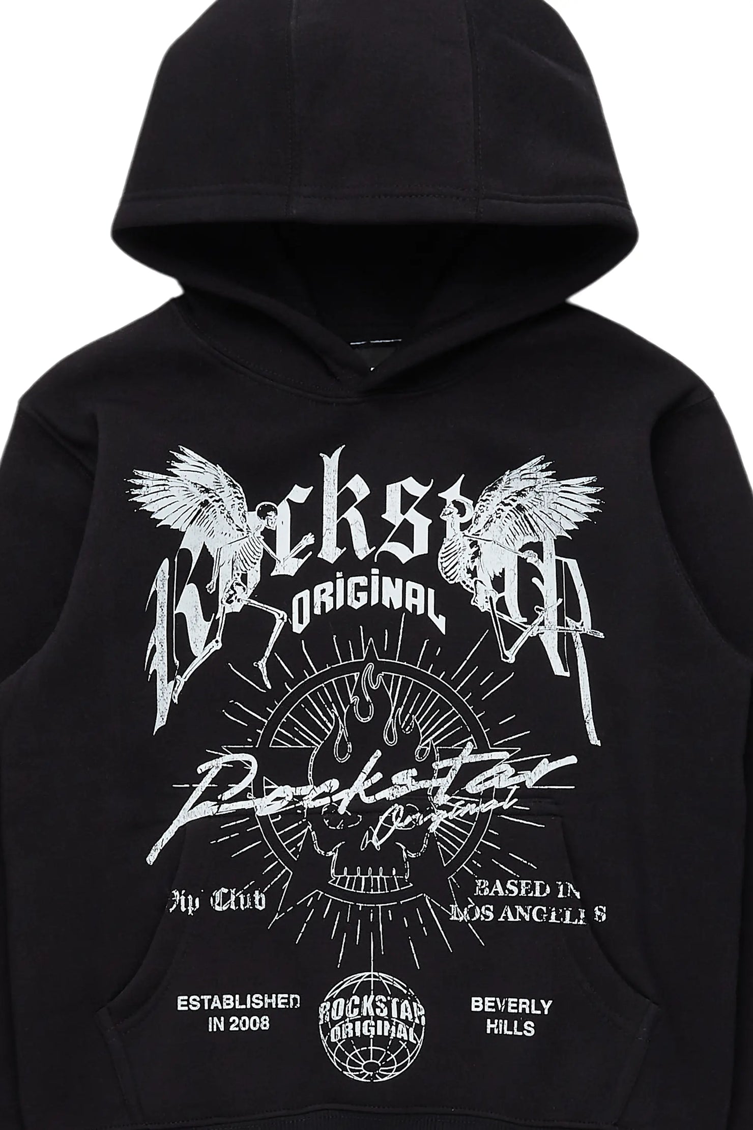 Boys Tally Black Graphic Hoodie