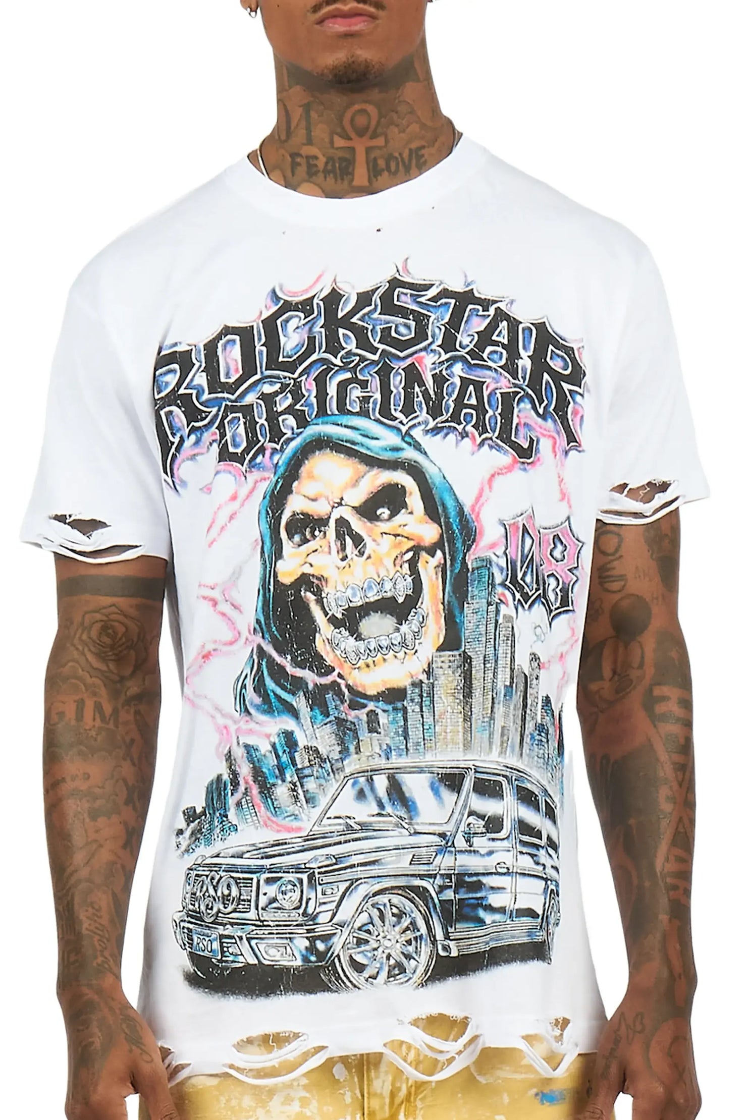 Imani White Oversized Graphic T-Shirt