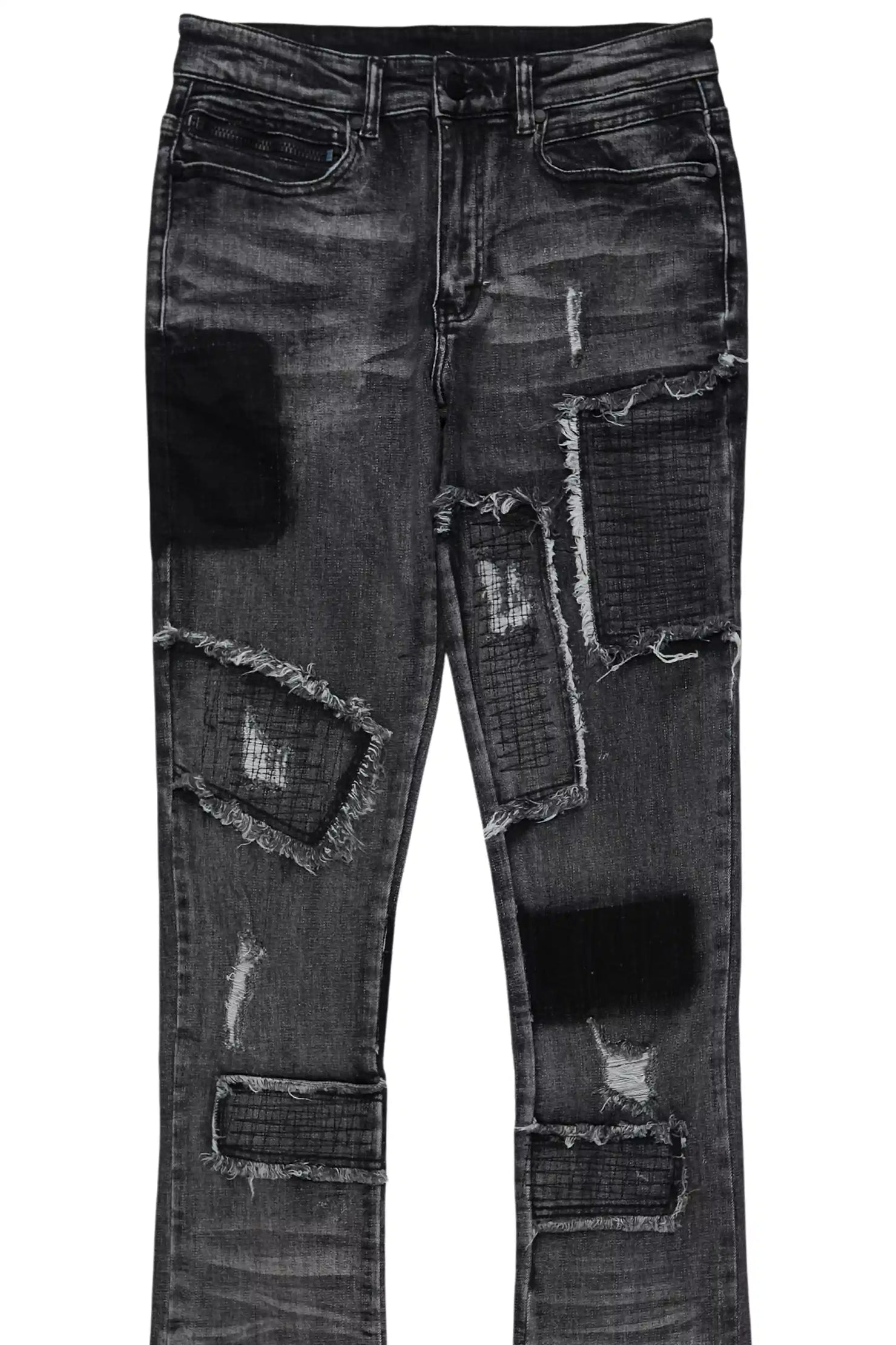 Raglord Dark Grey Stacked Flare Jean