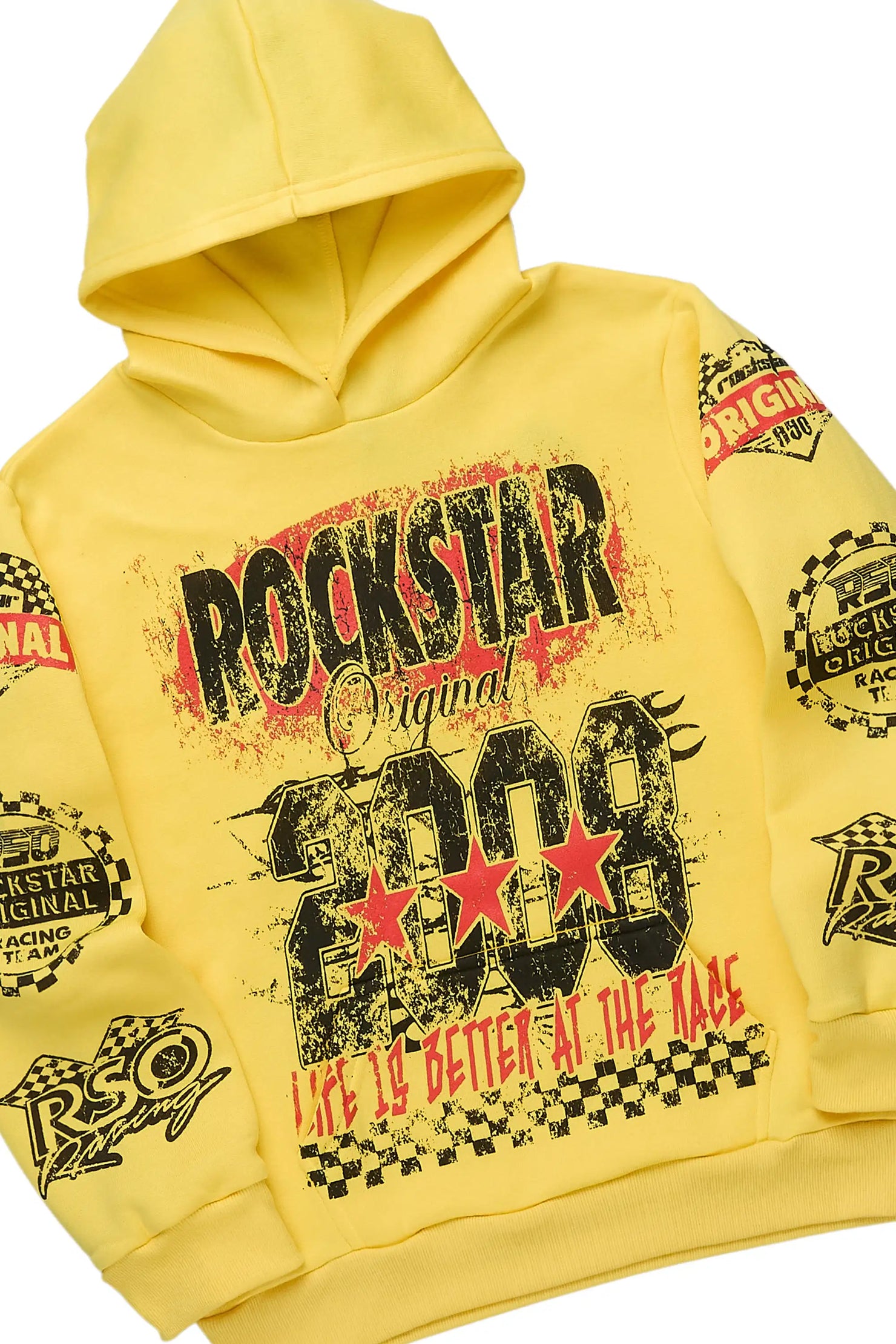 Boys Racing Grunge Yellow Stacked Track Set