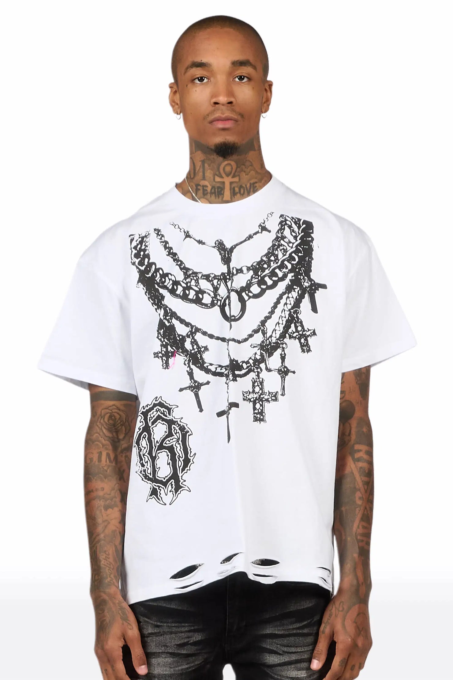 Nyro White Oversized Graphic T-Shirt