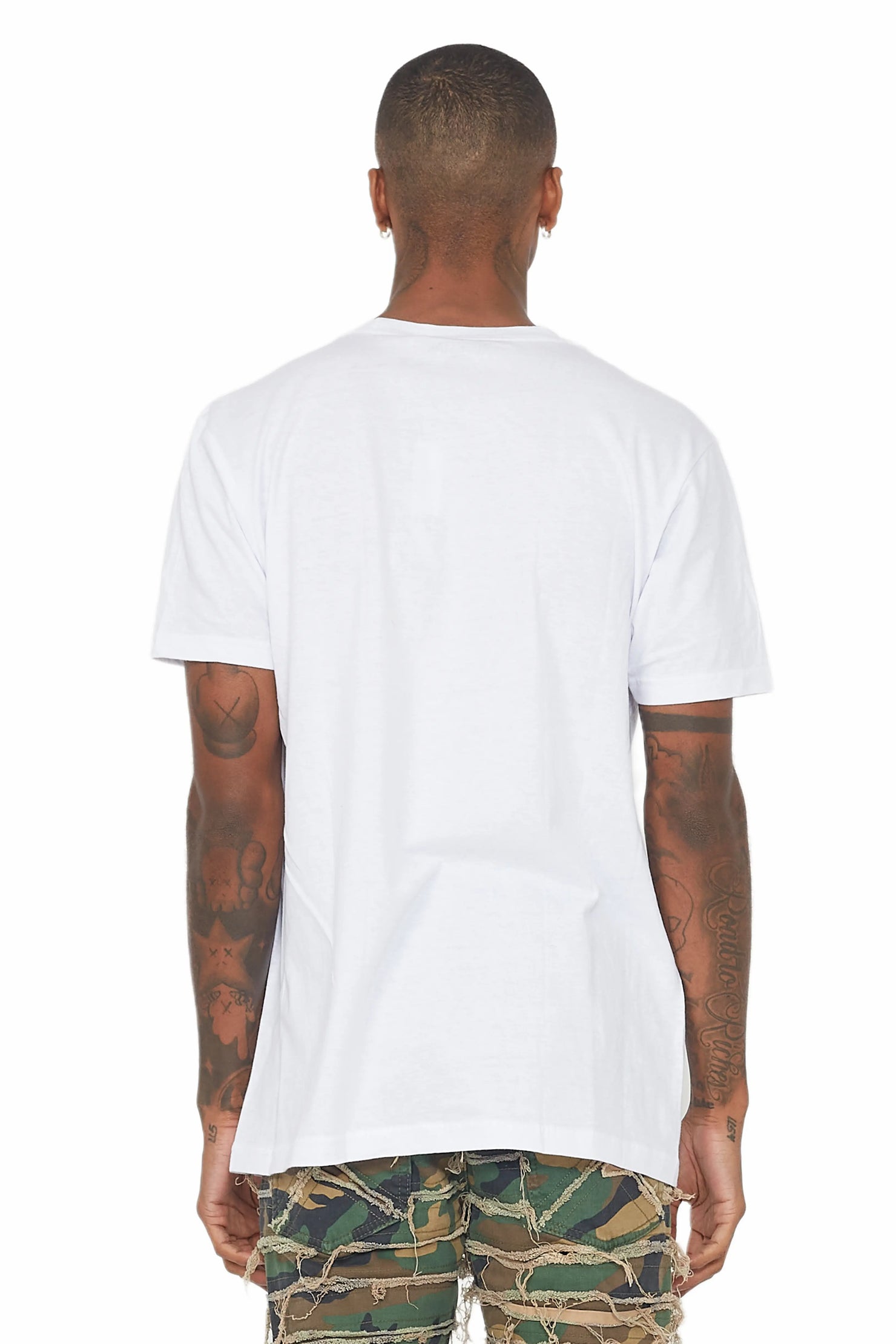 Fraust White/Blue Graphic T-Shirt