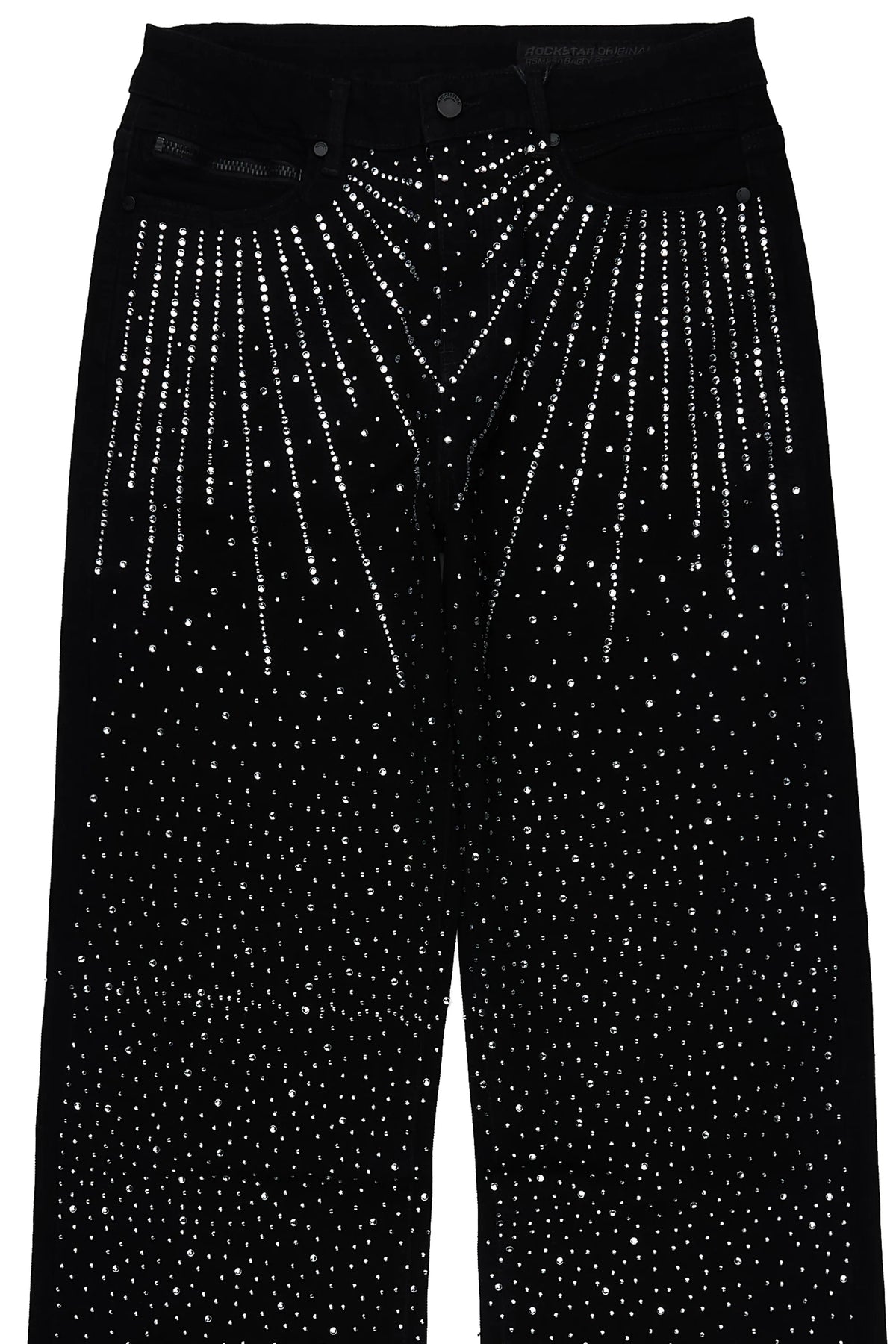 Keki Black Rhinestones Baggy Fit Jeans