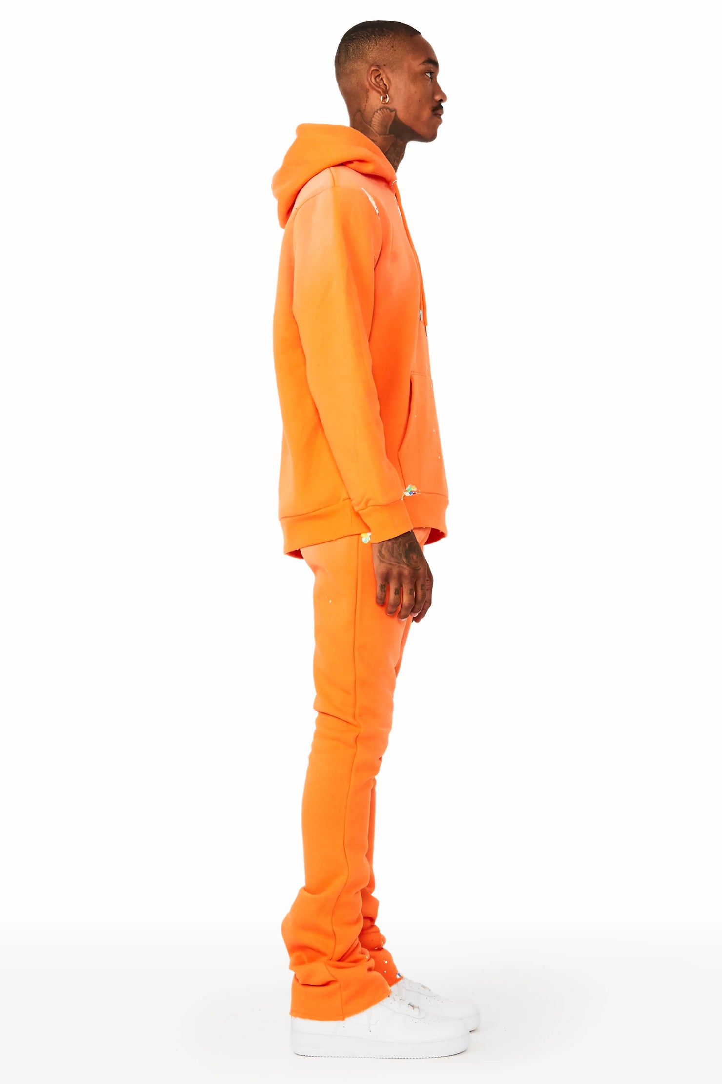 Rockstar Art Dist. Orange Hoodie/Stacked Flare Set