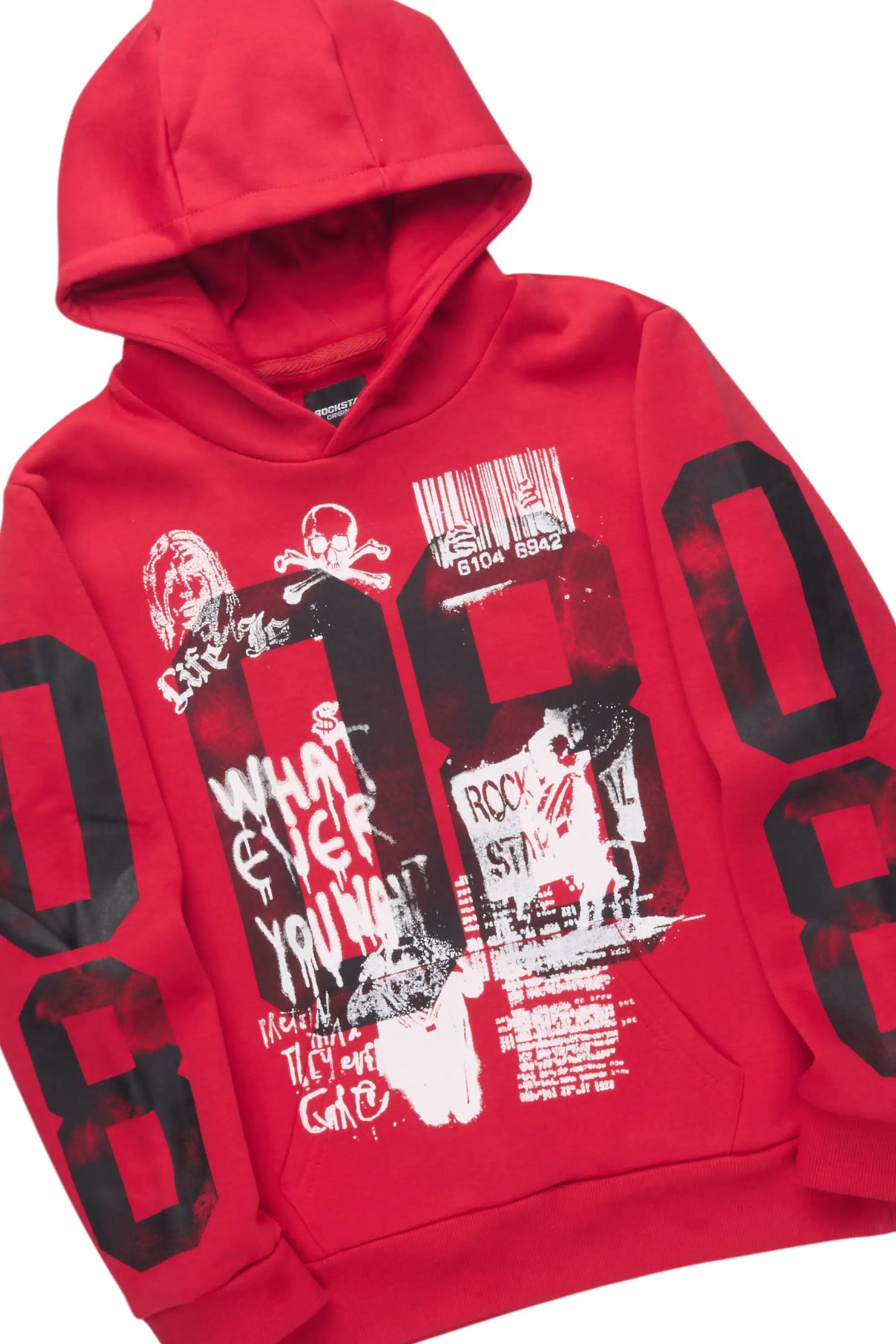 Boys Beau Red Hoodie & Ayami Multi Stacked Jean Set