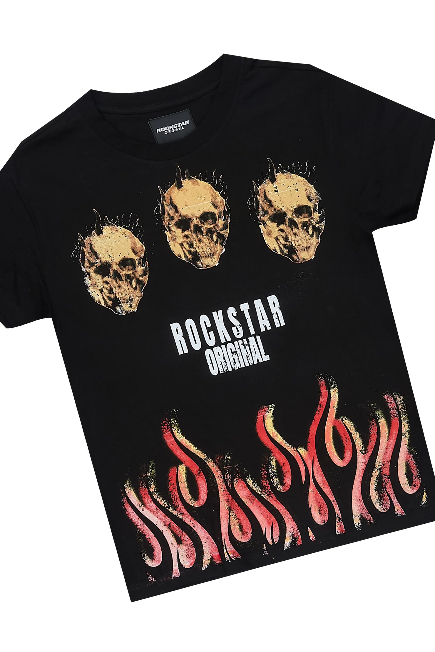 Boys Maezar Black T-Shirt Short Set