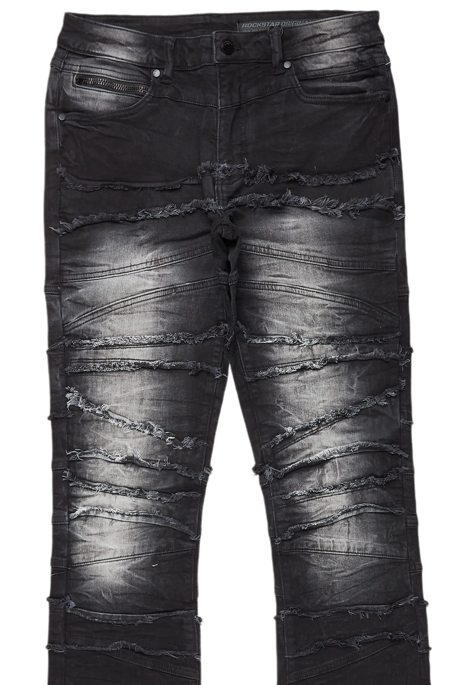 Franko Black Stacked Flare Jean