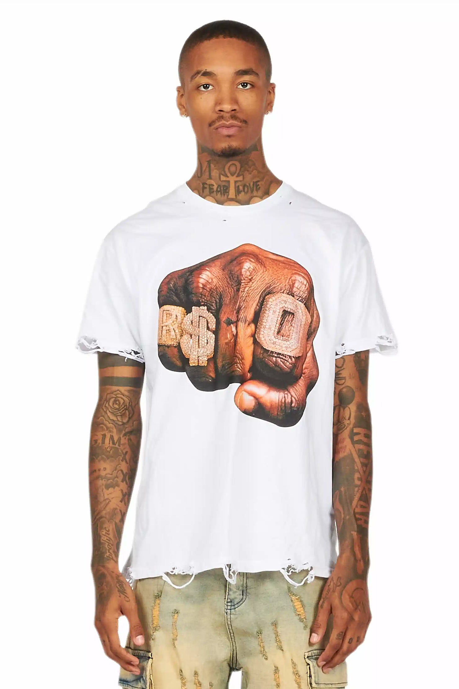 Janus White Oversized Graphic T-Shirt