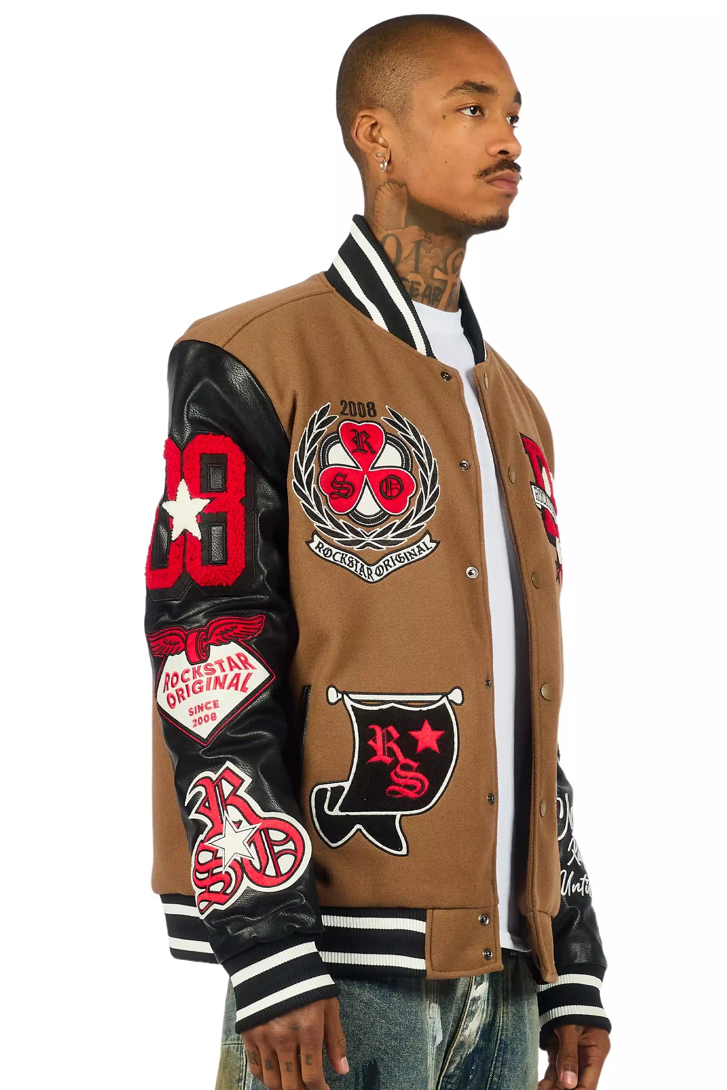 Gallant Beige Varsity Jacket