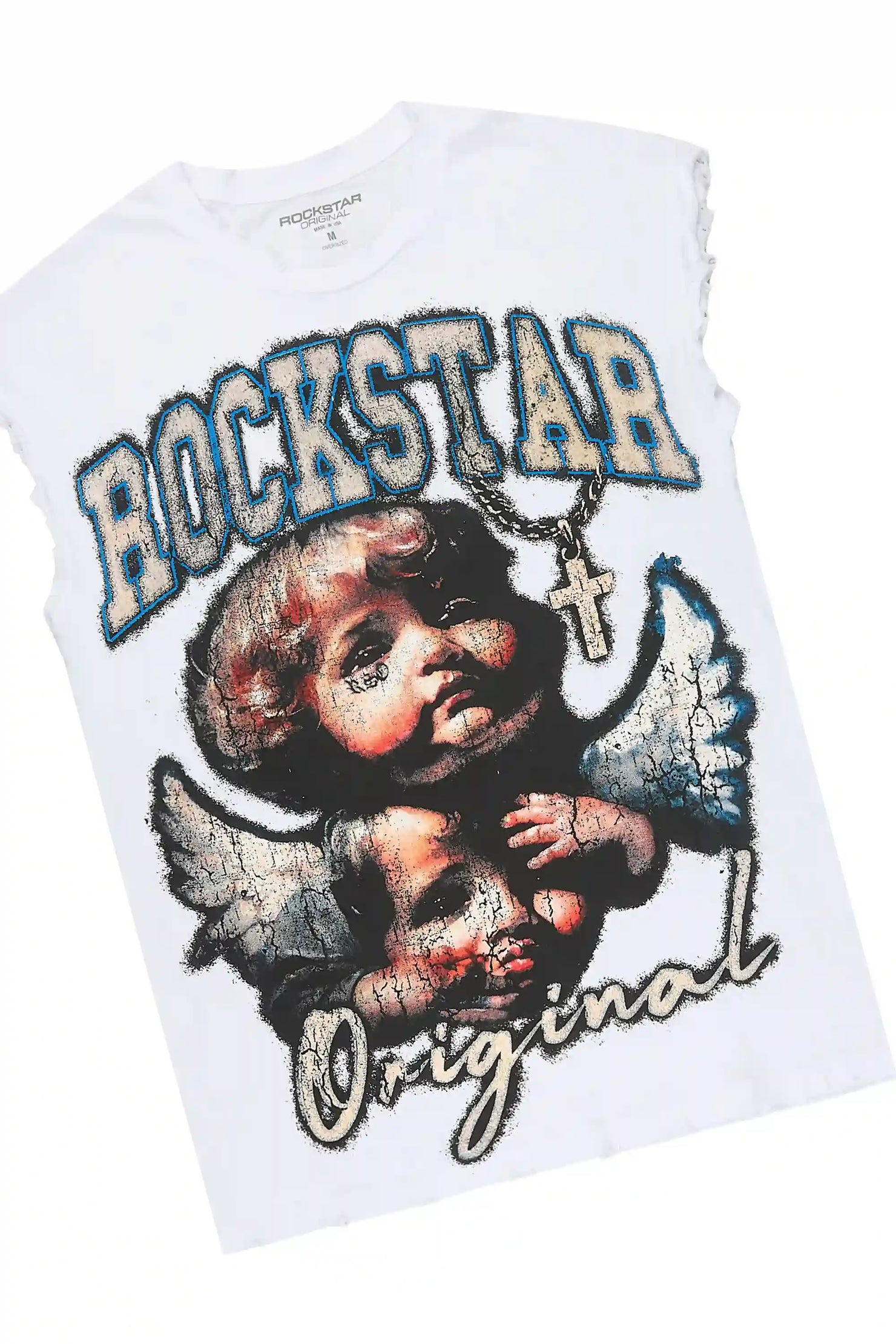 Deiter 2.0 White Oversized Graphic T-Shirt & Pooja Blue Super Stacked Flare Jean Set