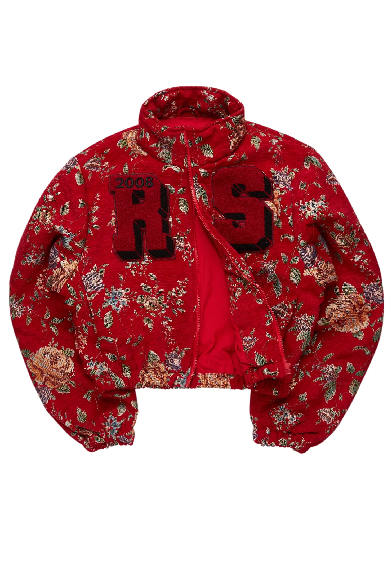 Marionna Red Tapestry Puffer Jacket