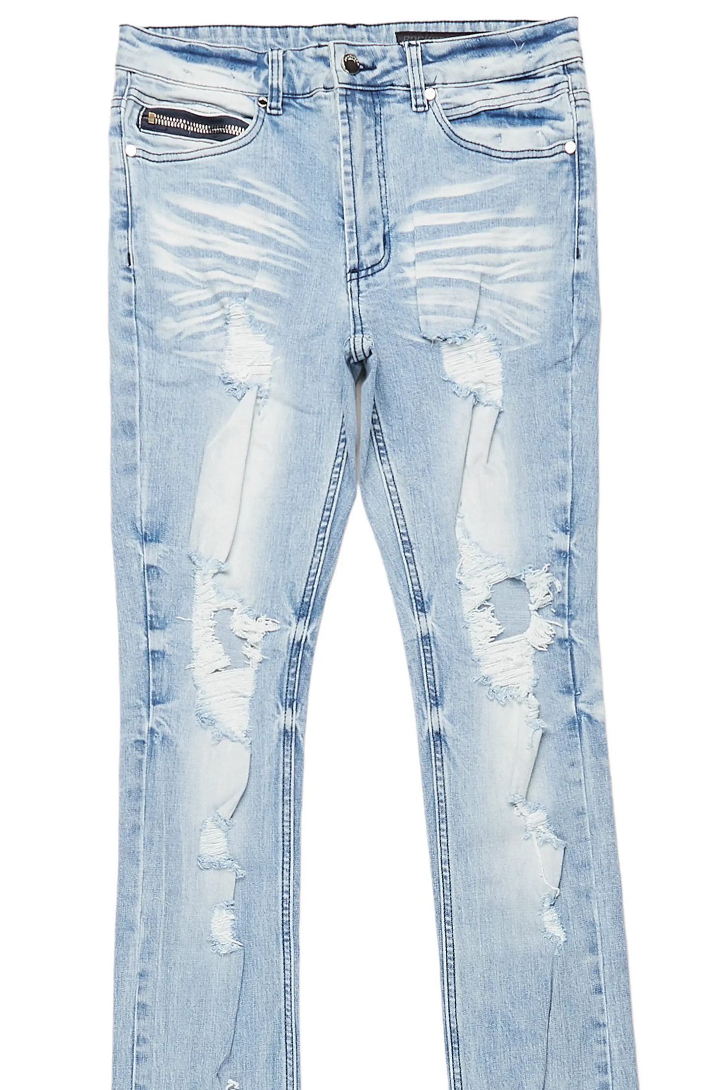 Zahir Blue Super Stacked Flare Jean