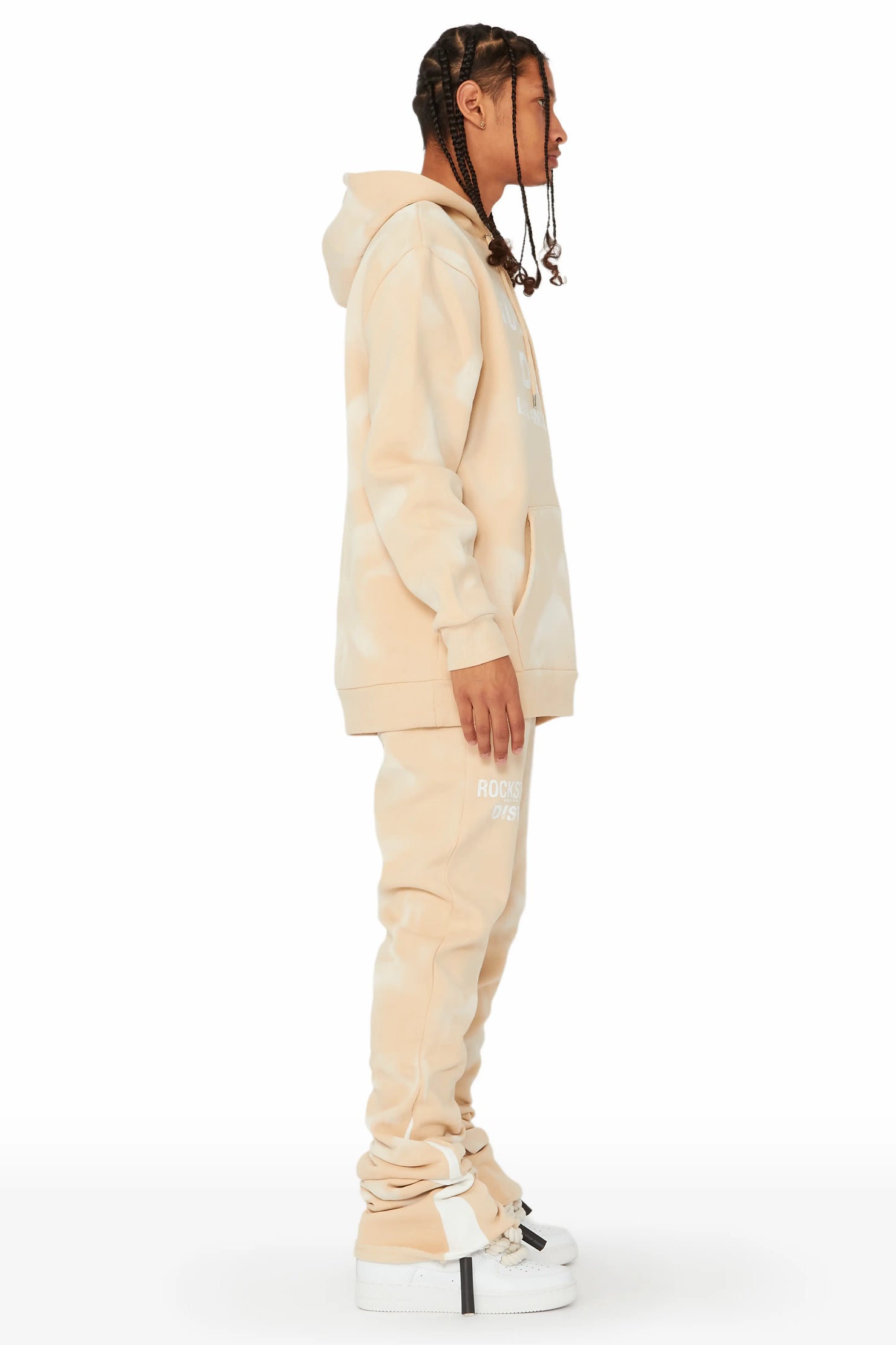 Nelly Beige Hoodie/Super Stacked Flare Pant Set