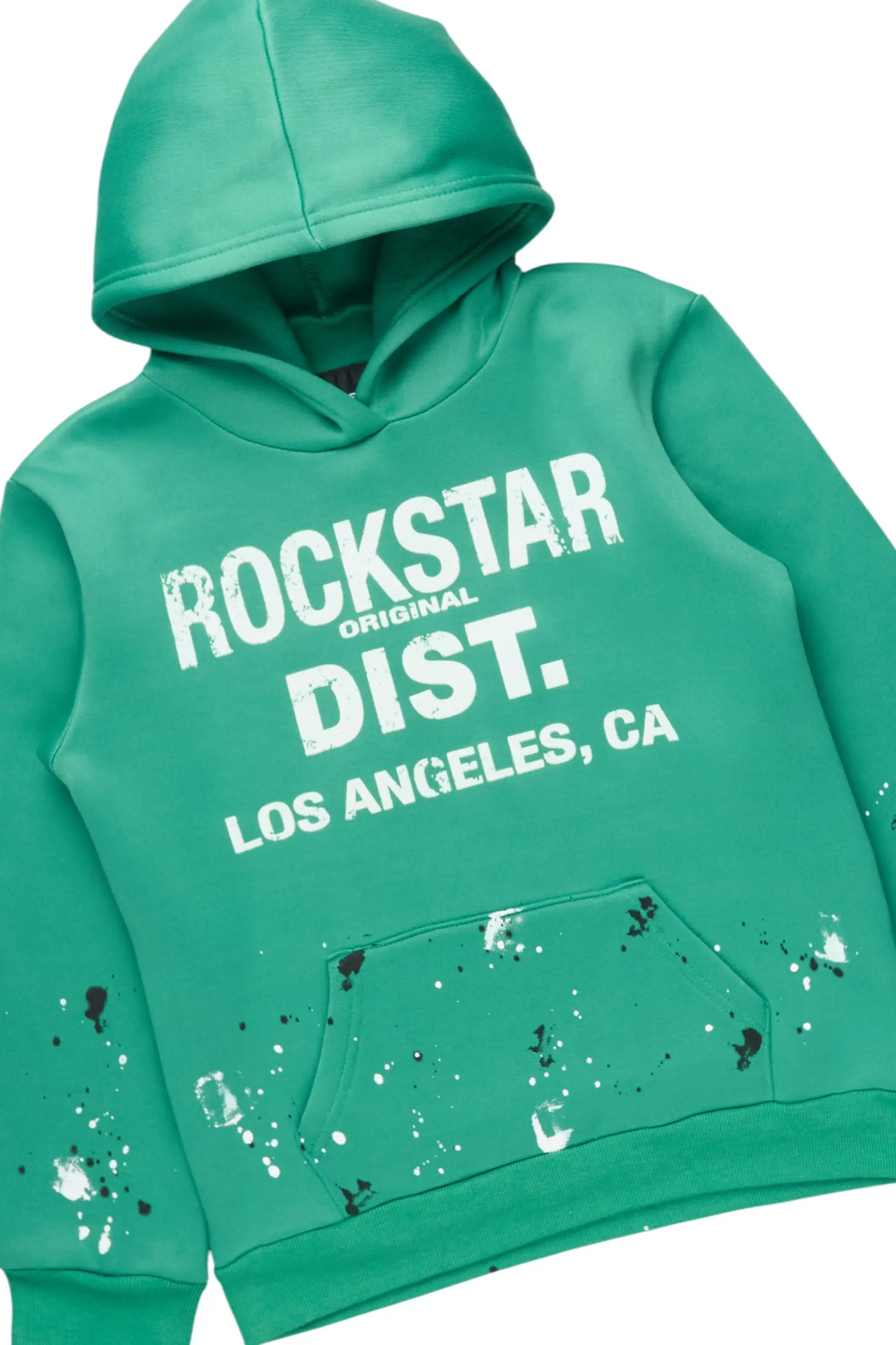 Boys Scottie 2.0 Green Hoodie/Stacked Flare Track Set