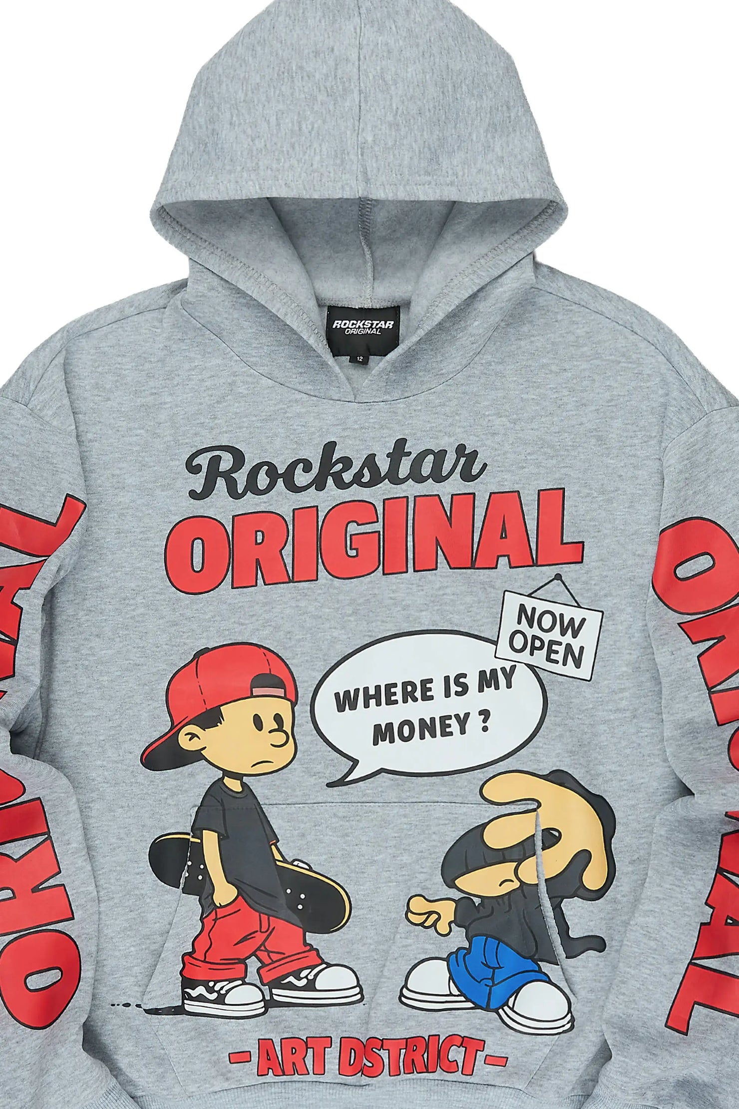Boys Slade Heather Grey Graphic Hoodie