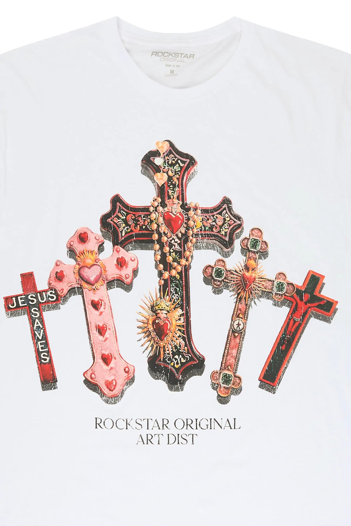 Xirel White Oversized Graphic T-Shirt