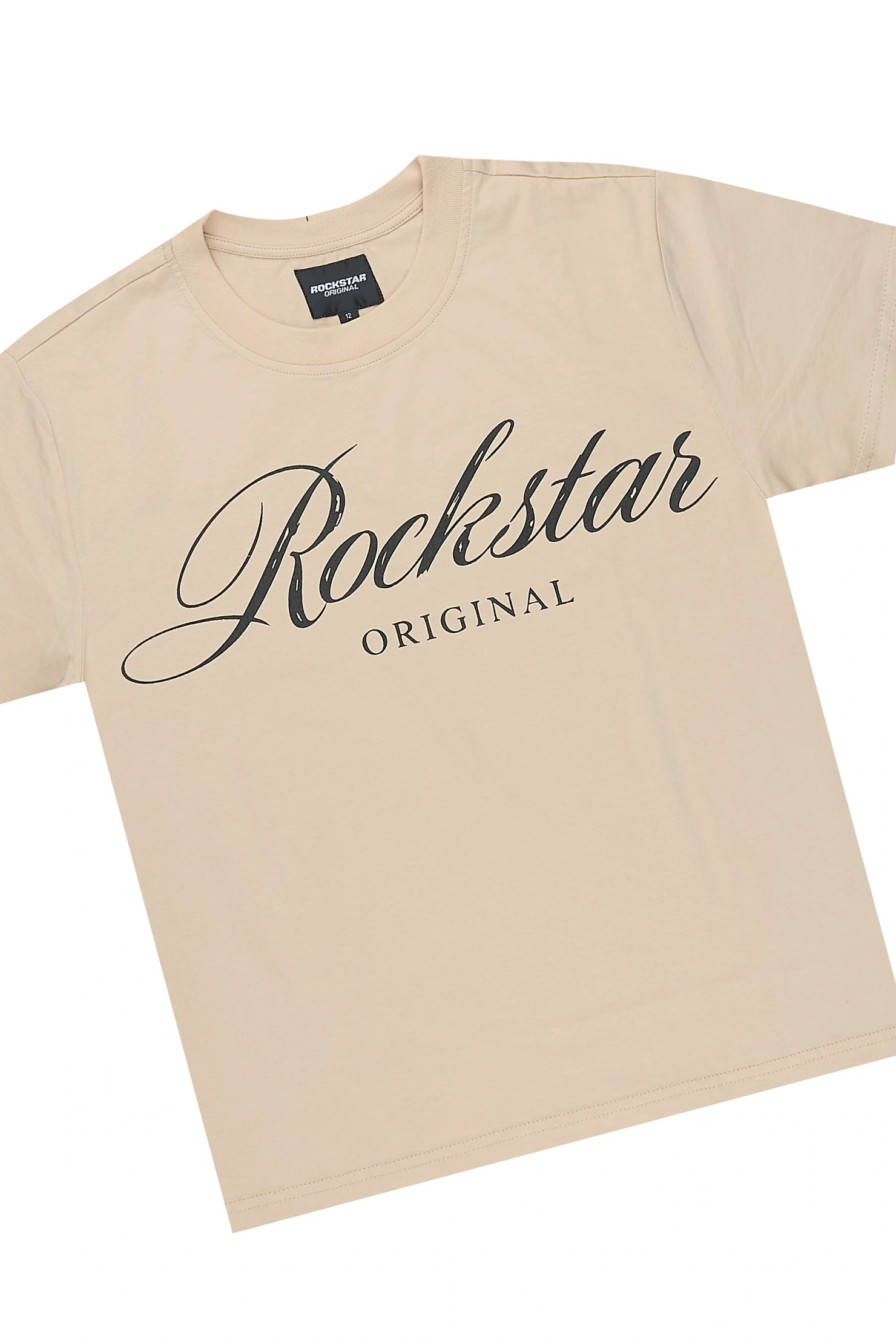 Boys Domaric Beige T-Shirt Short Set