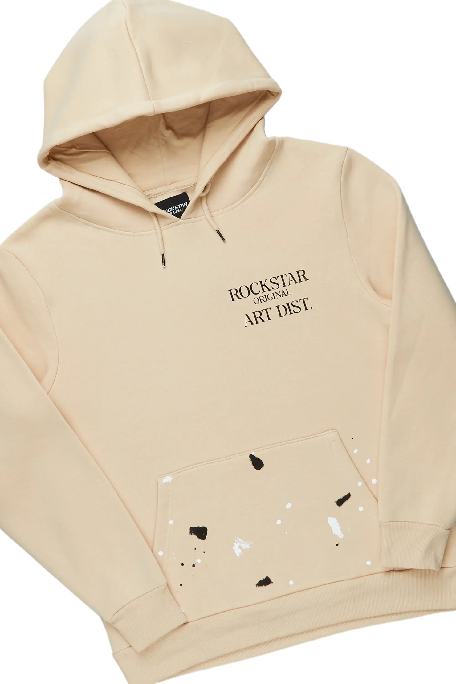 Jaco Beige Hoodie Stacked Flare Pant Track Set