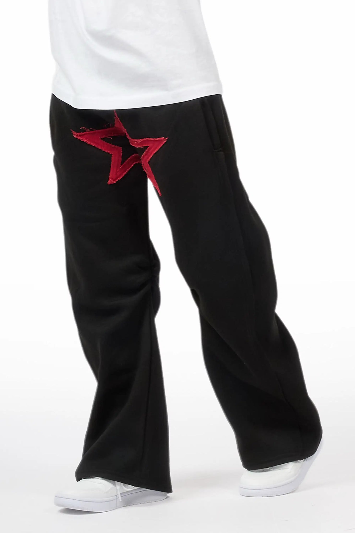 Boys Canaan Black Double Waisted Baggy Track Pant