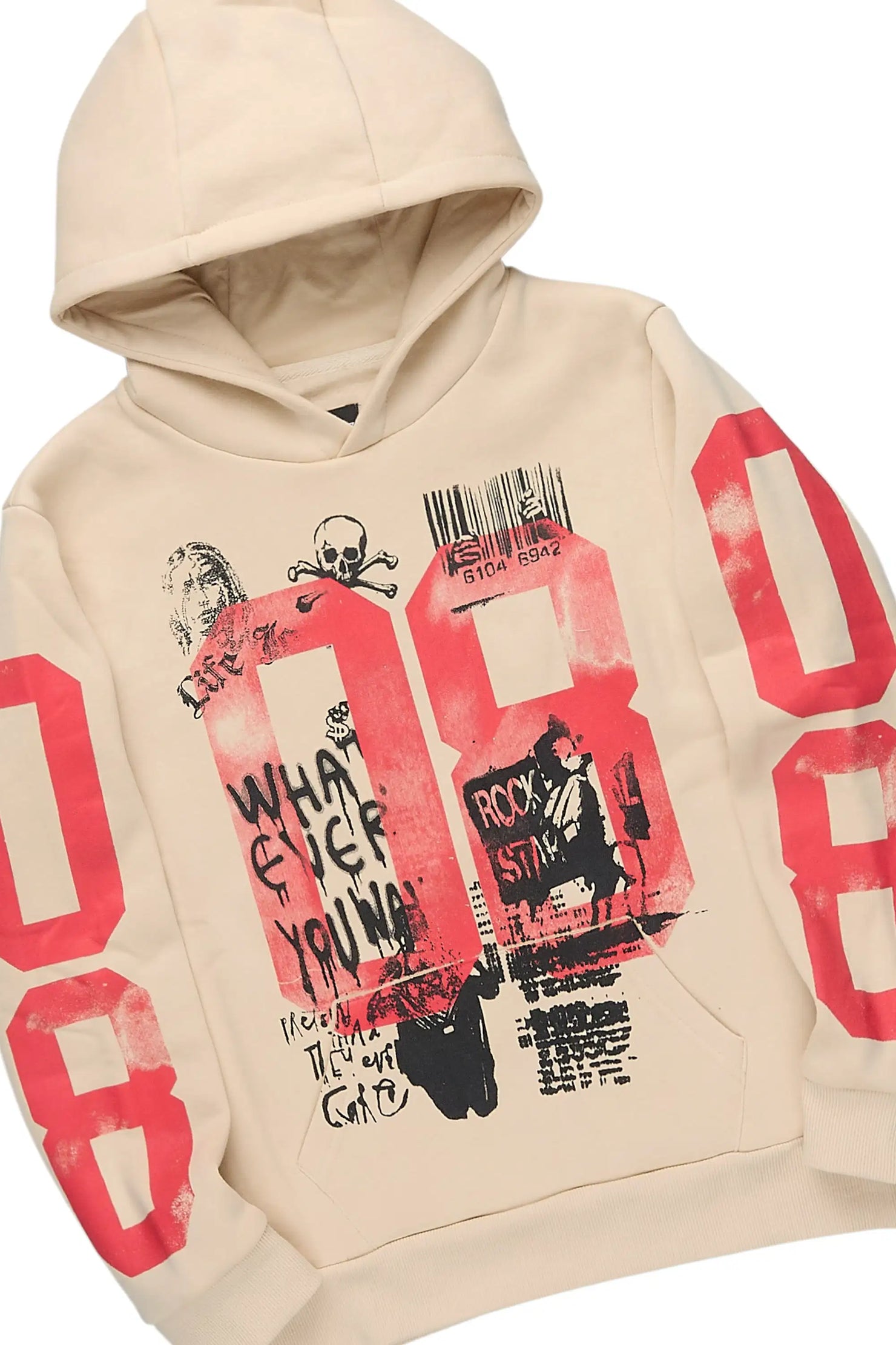 Boys Beau Beige Hoodie/Stacked Jean Set