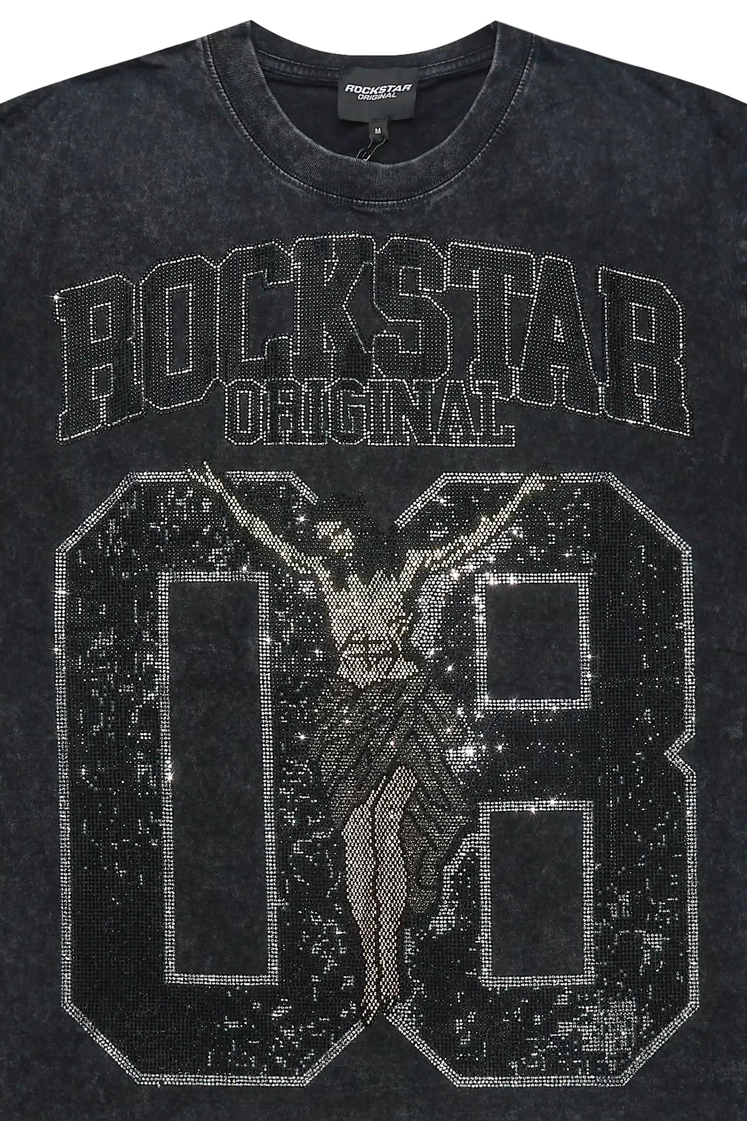 Tariqa Black Rhinestone Oversized T-Shirt