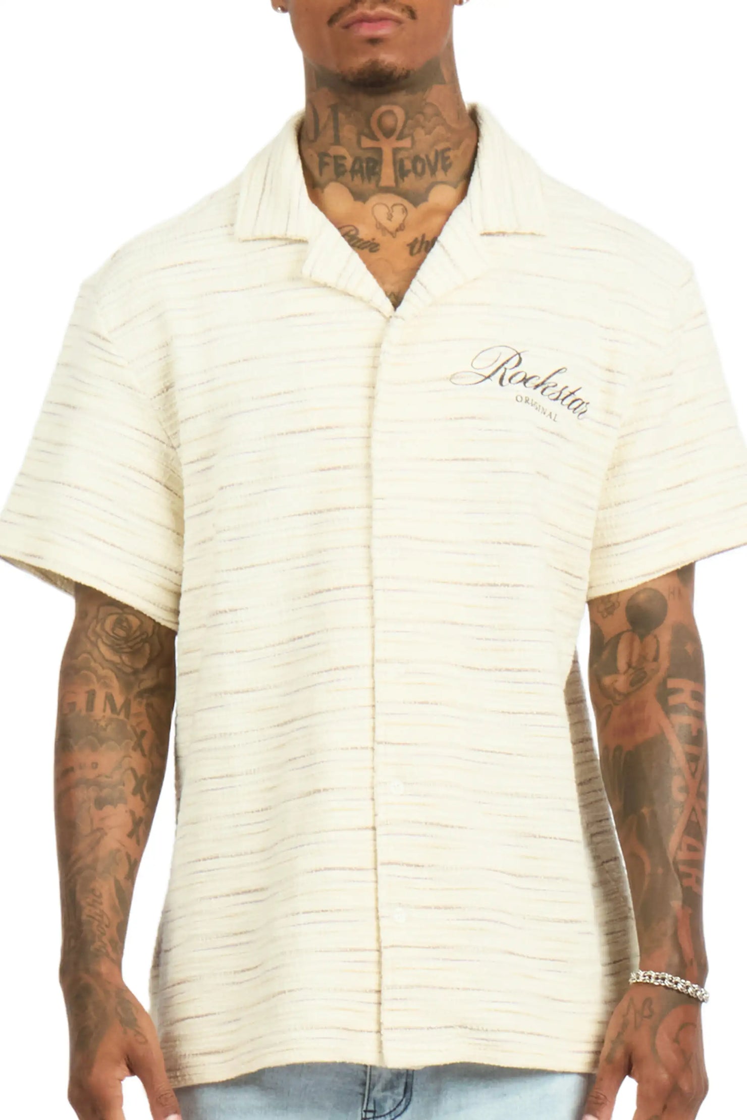 Jaquan Beige Button Down Shirt