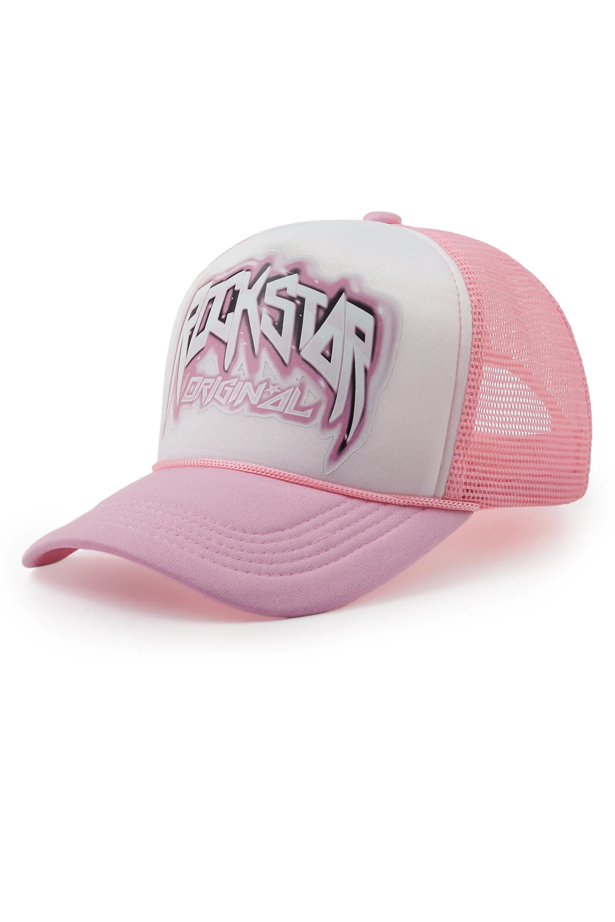 Gangsta White/Light Pink Trucker Hat