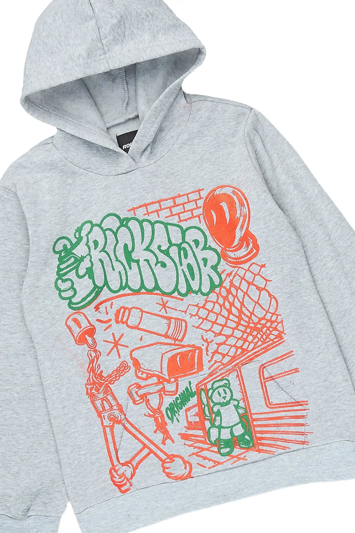 Boys Taurus Heather Grey Stacked Hoodie Track Set