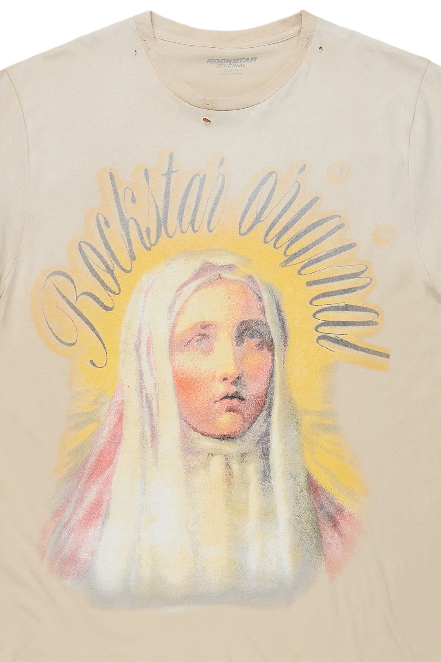 Cary Beige Graphic Oversized T-Shirt