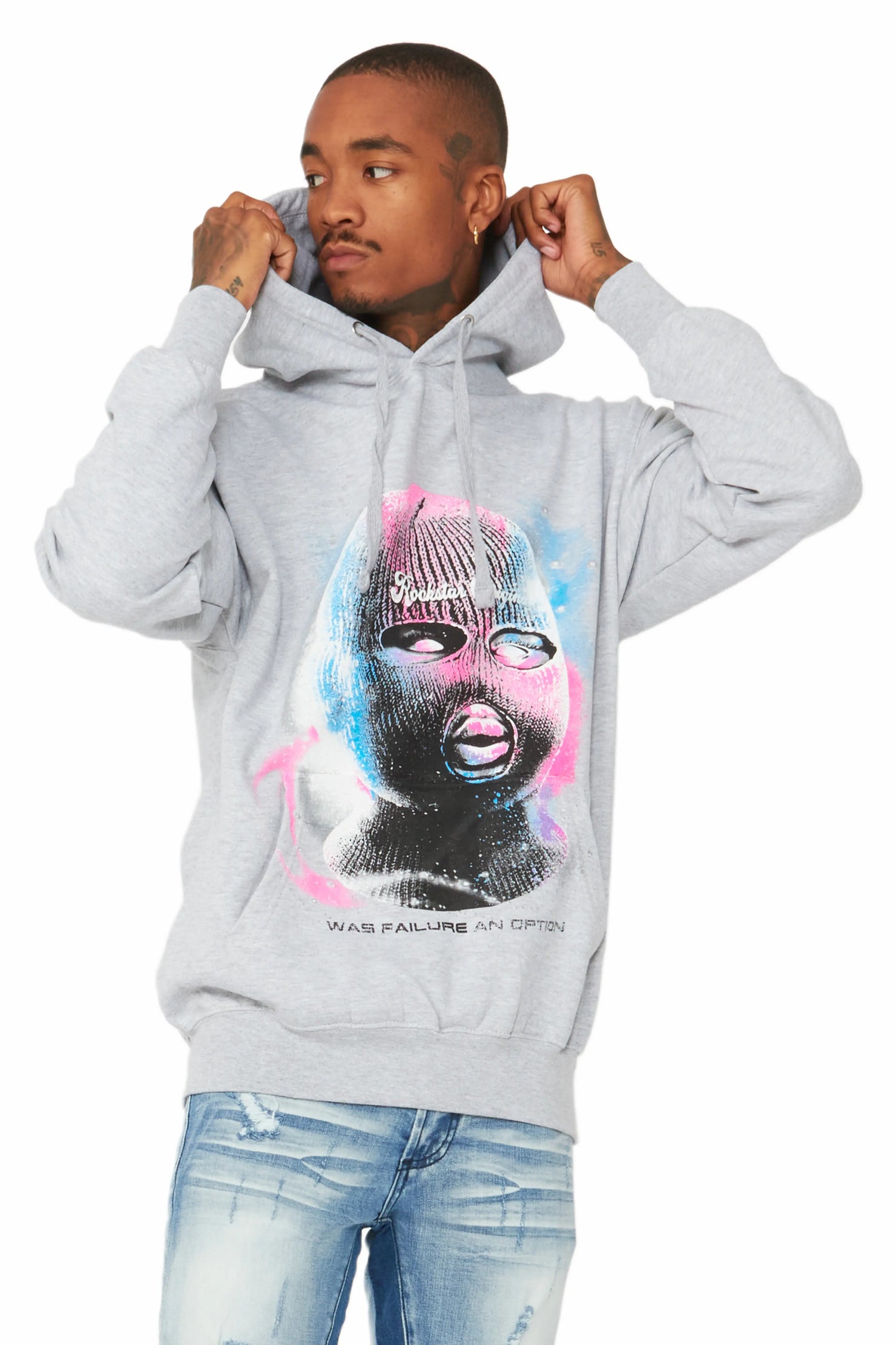 Fionn Heather Grey Graphic Hoodie
