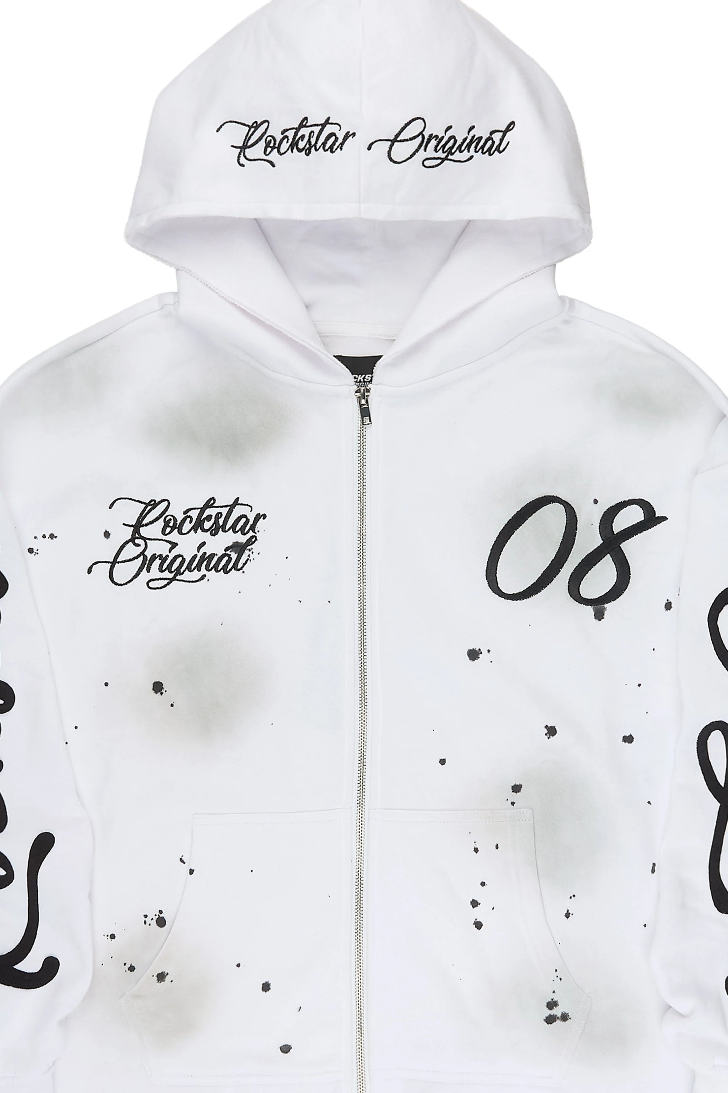 Hanif White Zip Up Hoodie