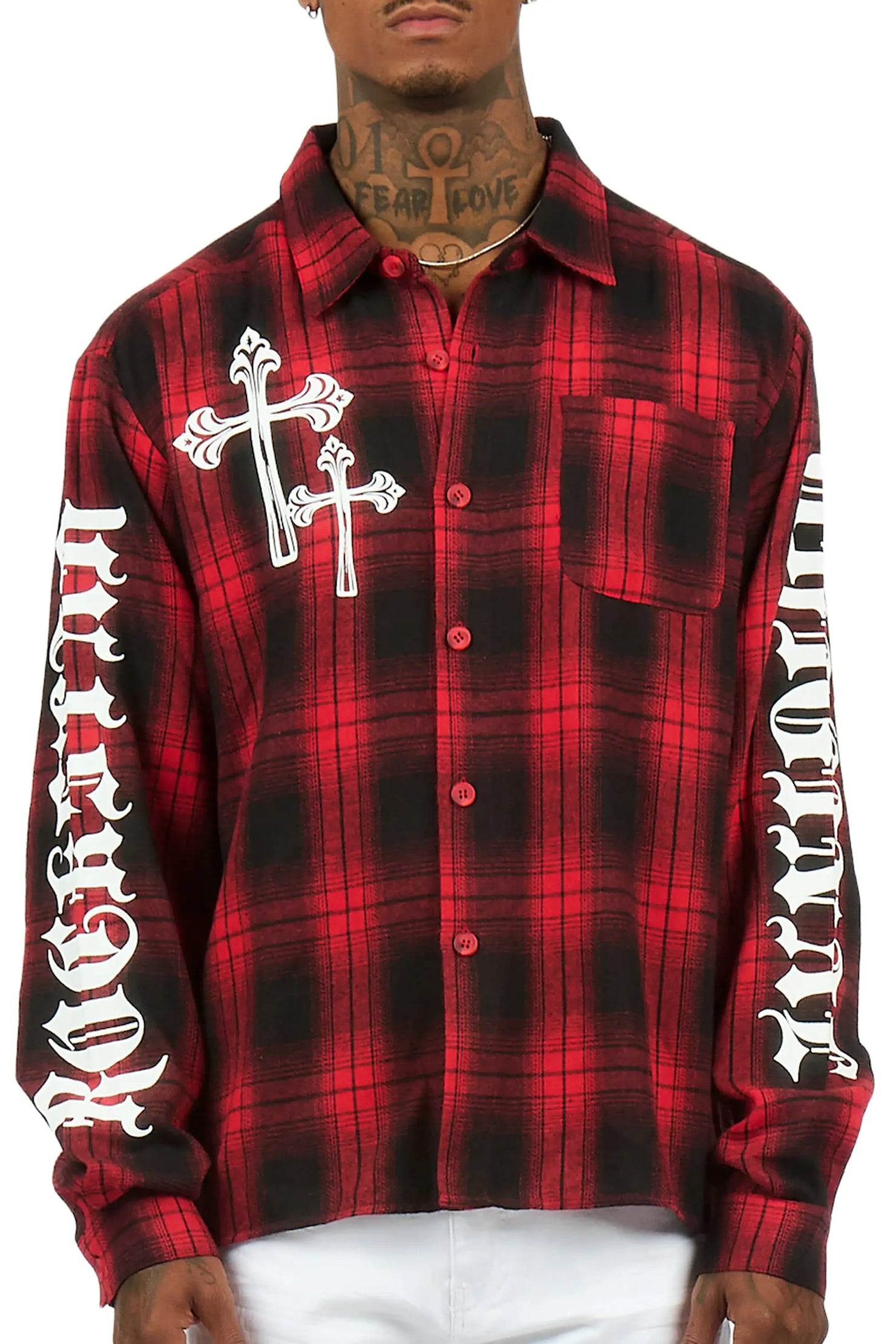 Helder Red Flannel Long Sleeve Shirt