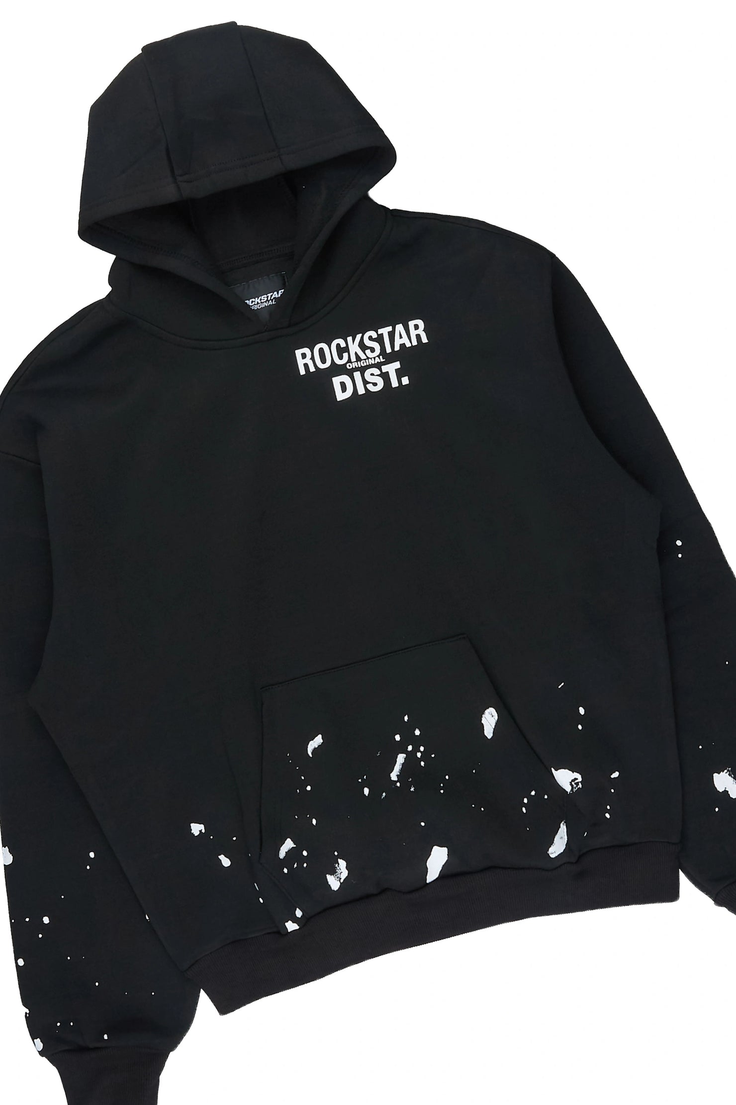 Boys Raffer 2.0 Black/White Hoodie/Stacked Flare Track Set