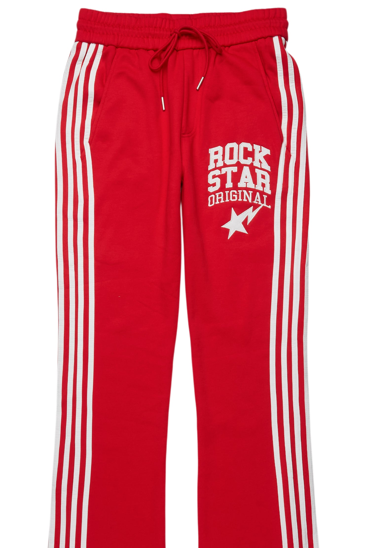 Gerrit Red Fleece Stacked Baggy Track Pant