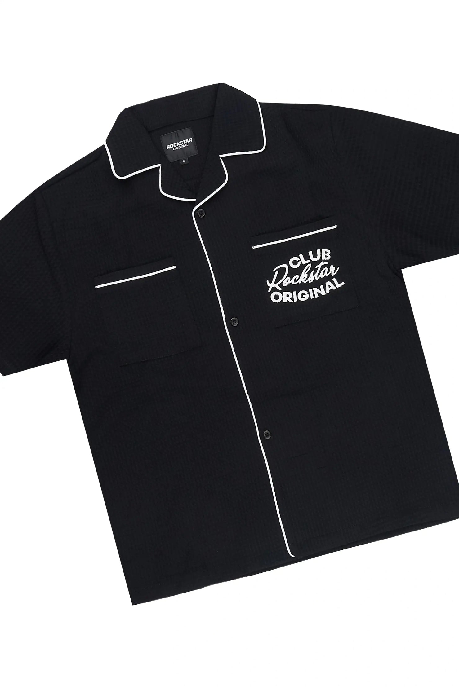Boys Clarence Black Button Down Shirt/Short Set