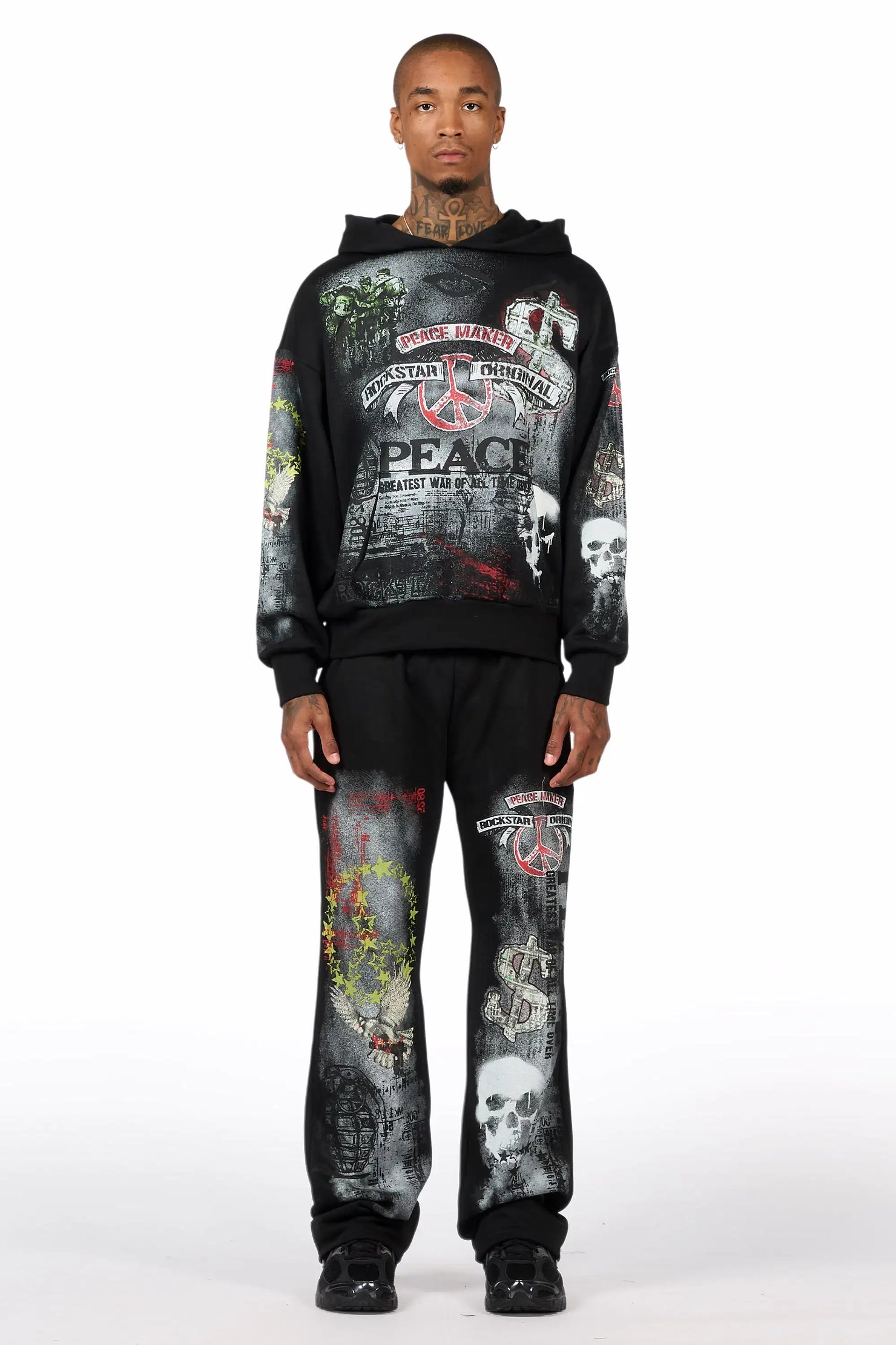 Seiko Black Hoodie Stacked Track Set