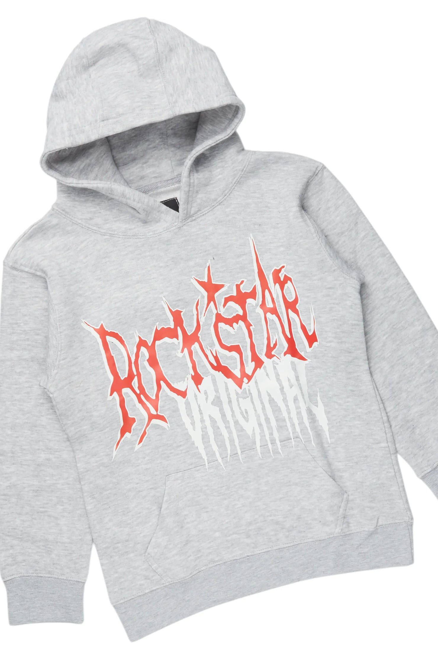 Boys Kendry Grey/Blue Hoodie/Stack Flare Jean Set